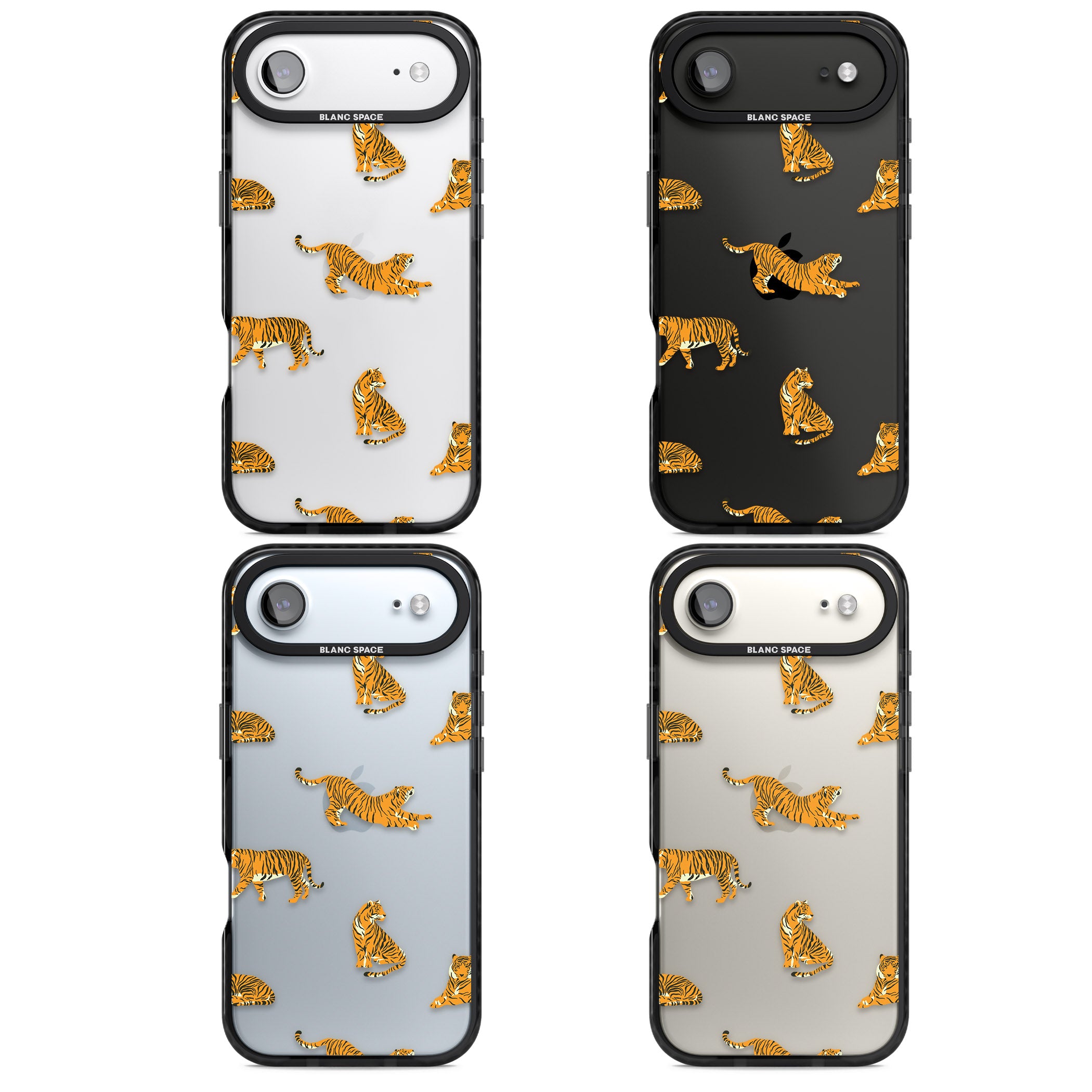 Clear Tiger Jungle iPhone 17 Air Impact Black Phone Case APT Impact Protection