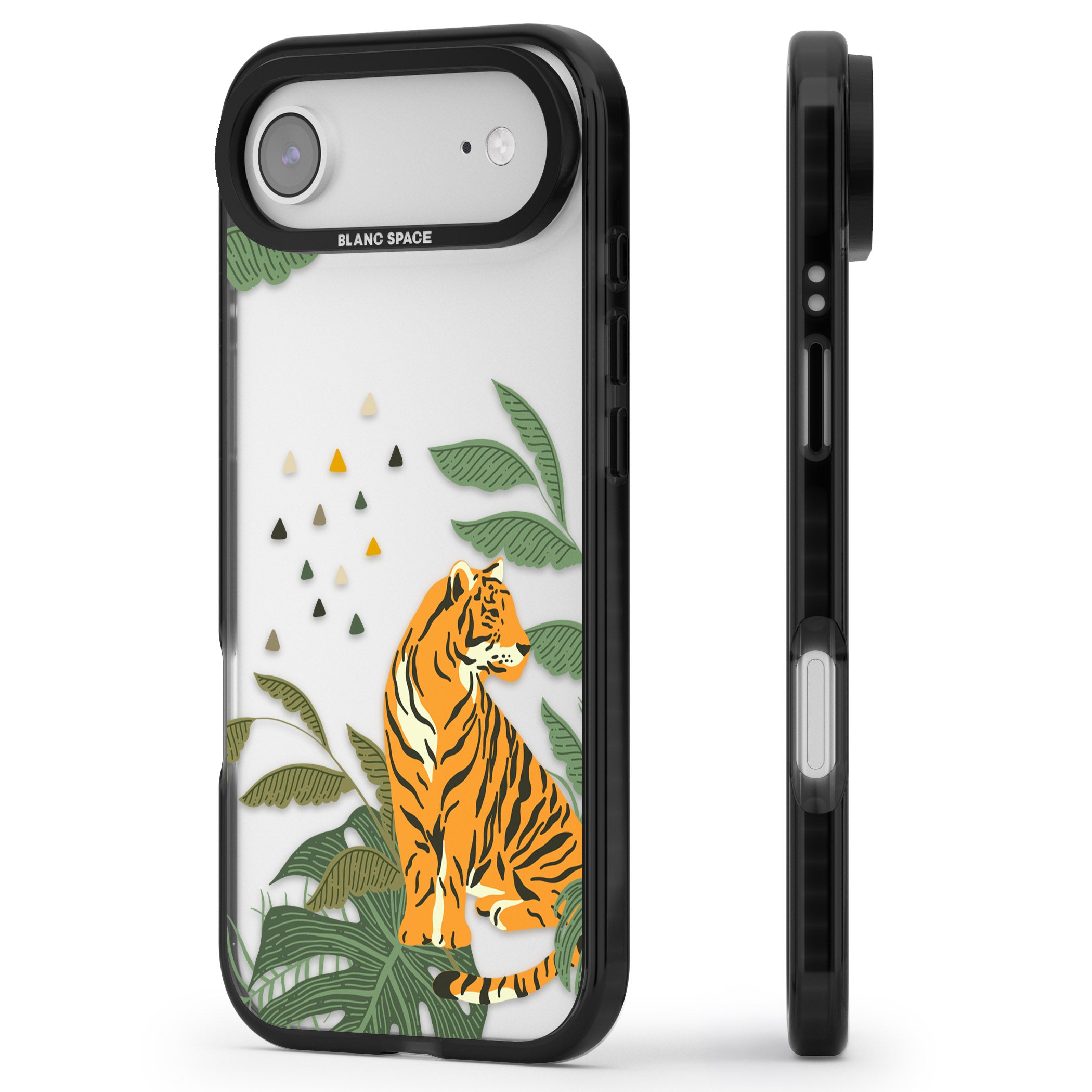 Tiger Jungle iPhone 17 Air Impact Black Phone Case Side Profile