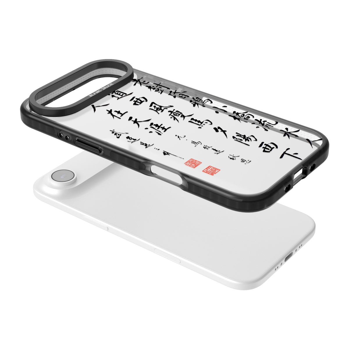 Japanese Kanji Script iPhone Air Impact Black Phone Case angled