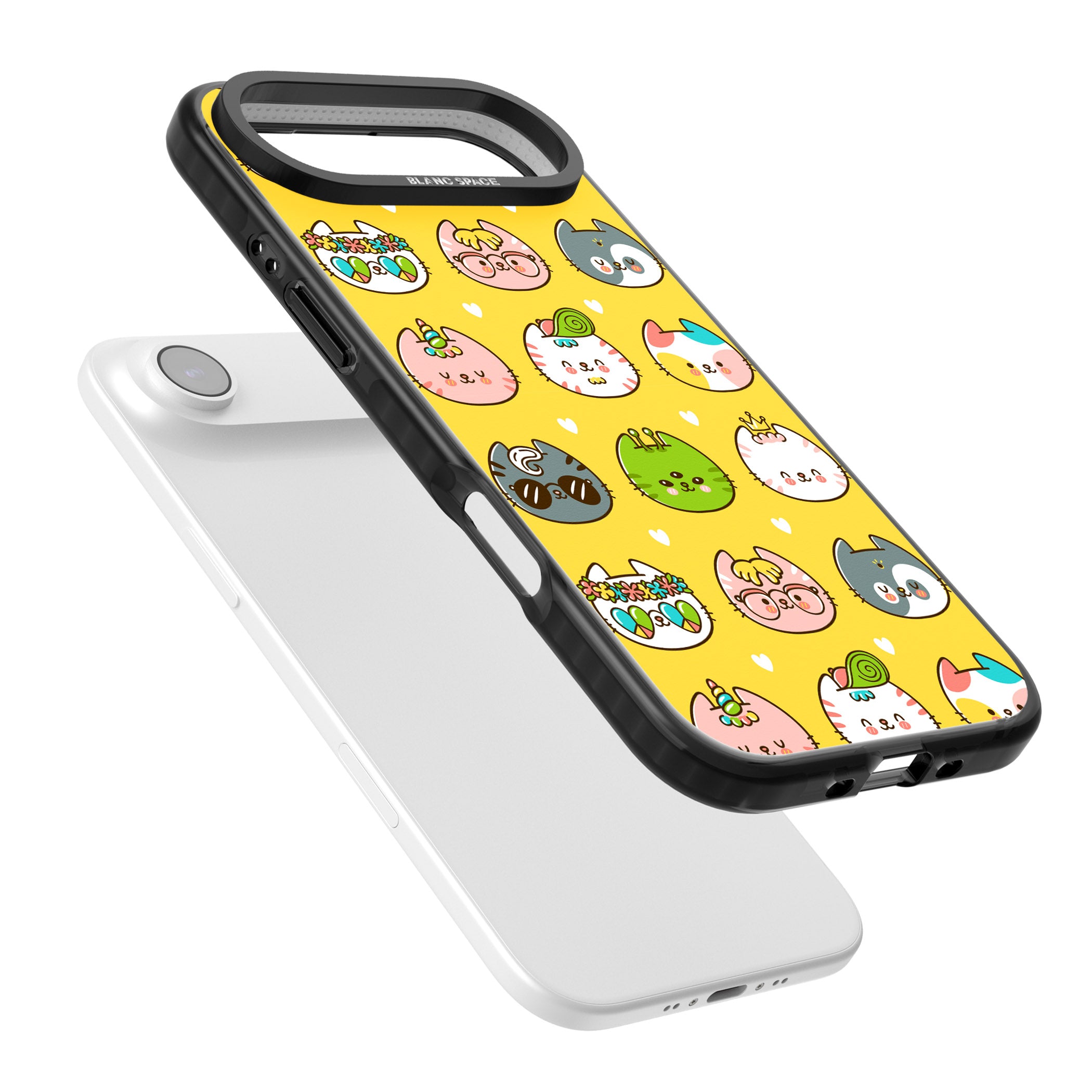 Mythical Cats Kawaii Pattern iPhone 17 Air Impact Black Phone Case Colours