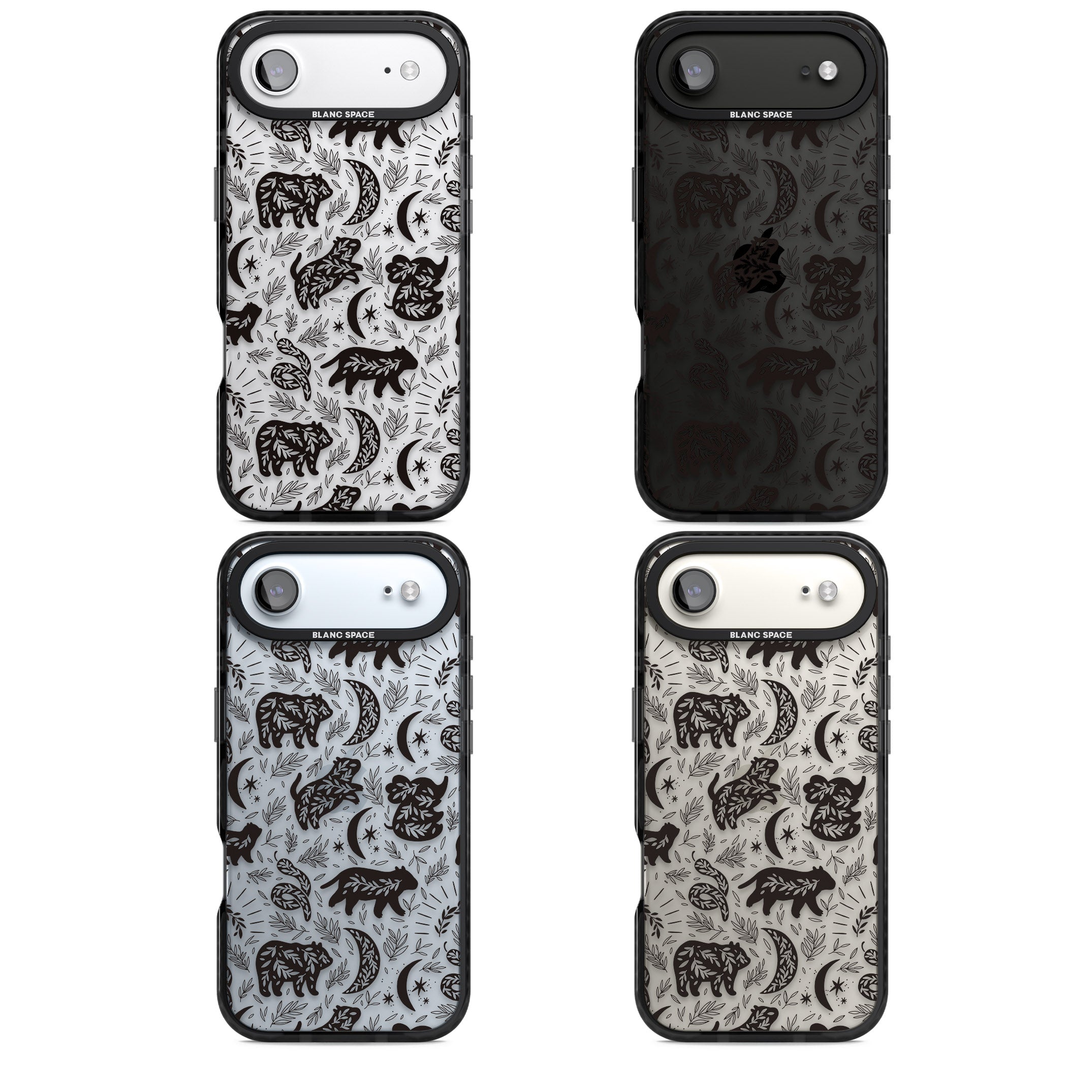 Midnight Forest Animals iPhone 17 Air Impact Black Phone Case APT Impact Protection