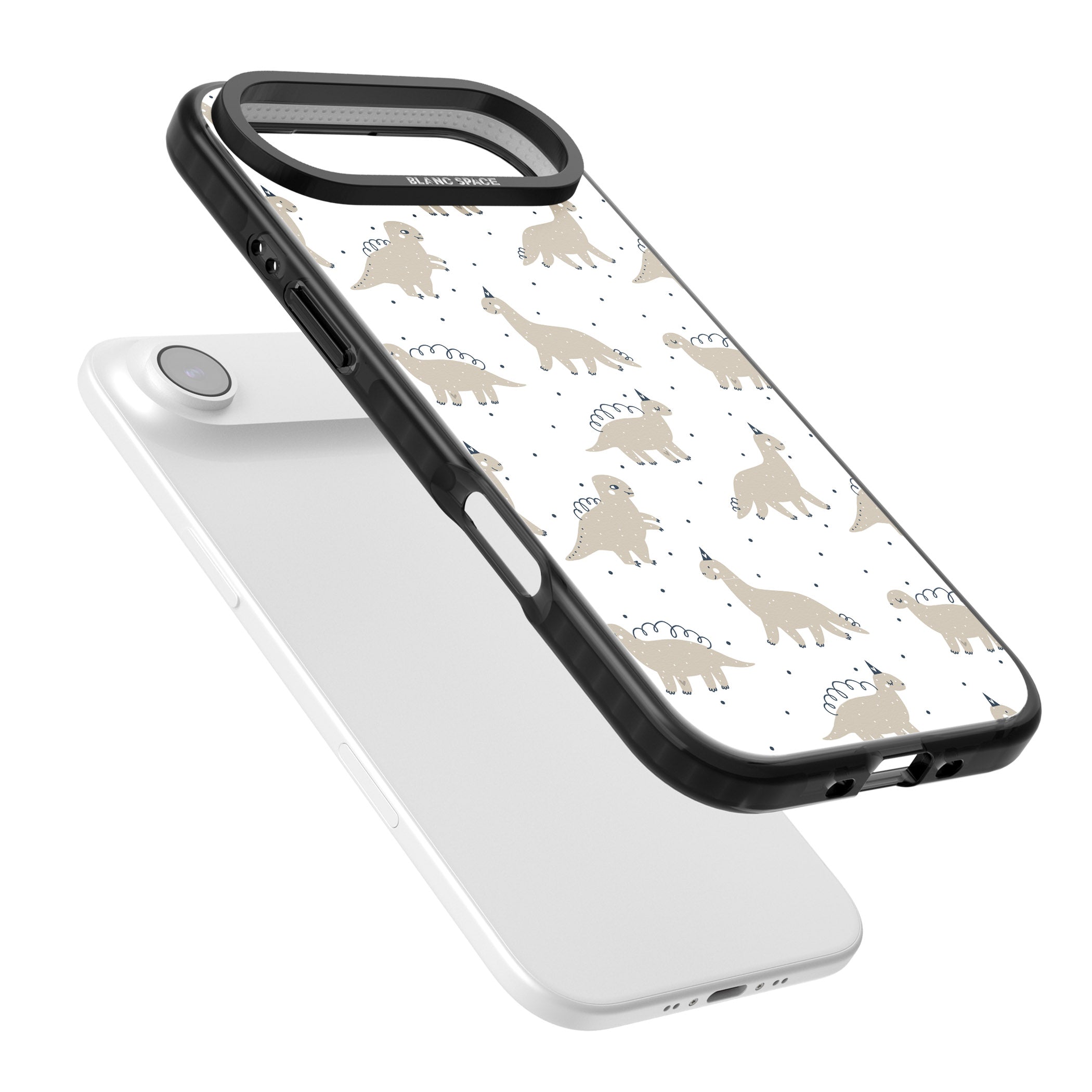 Party Dino Pattern iPhone 17 Air Impact Black Phone Case Colours