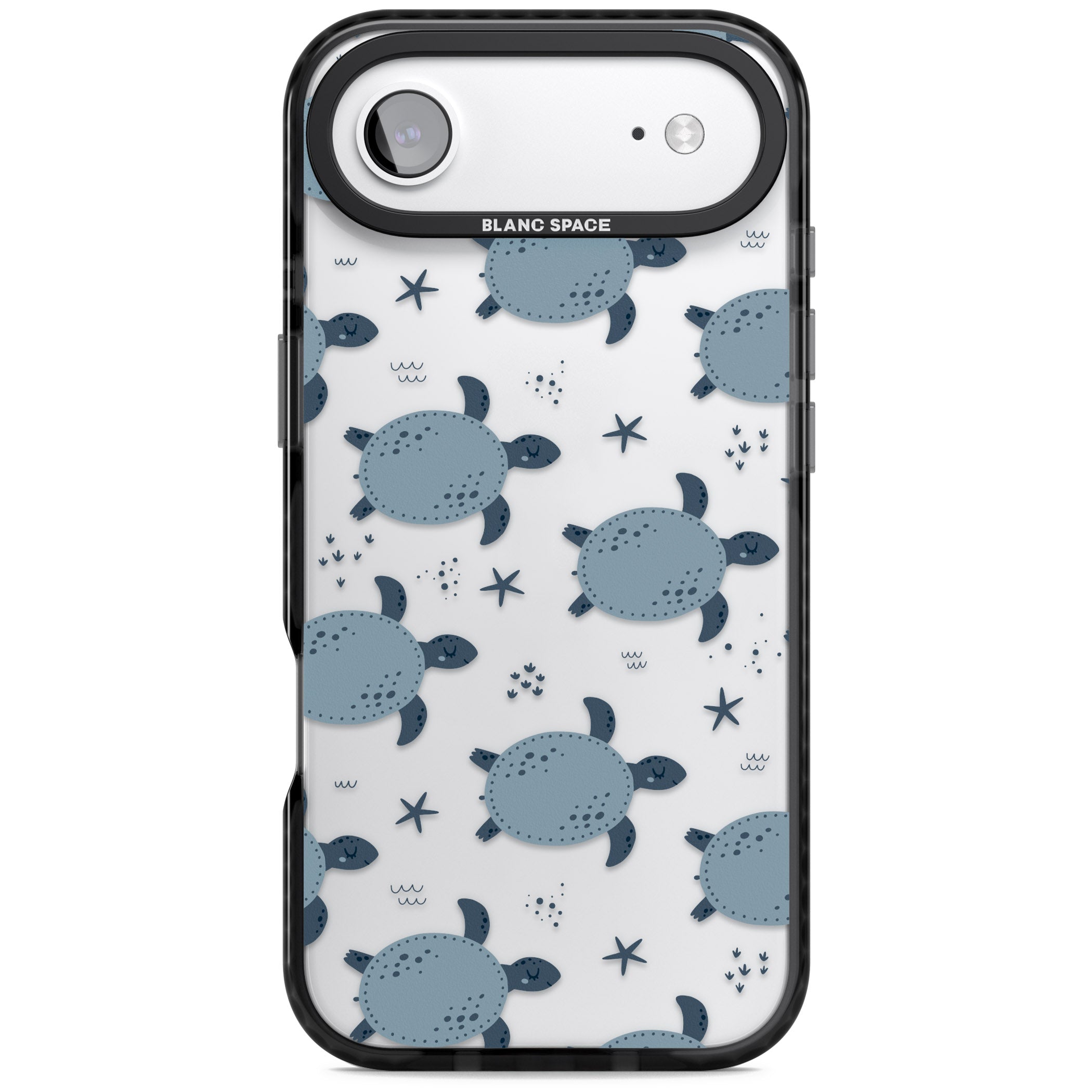 Under The Sea Patterns Sea Turtles (Clear) iPhone 17 Air Impact Black Phone Case