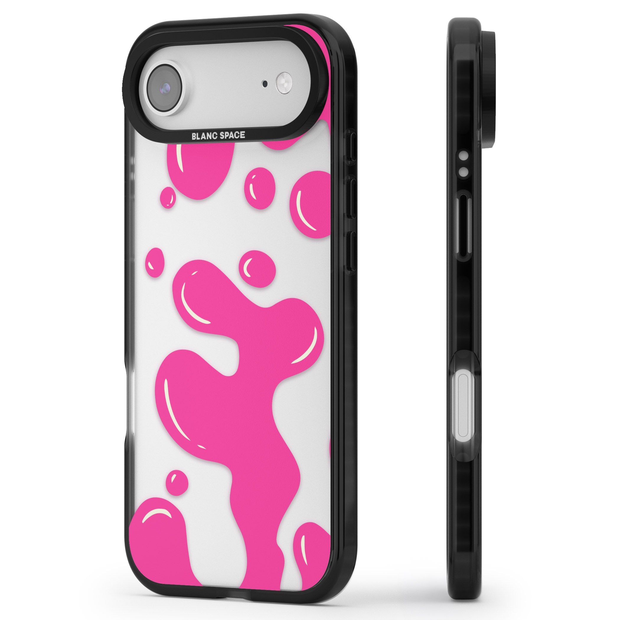 Pink Lava Lamp iPhone 17 Air Impact Black Phone Case Side Profile