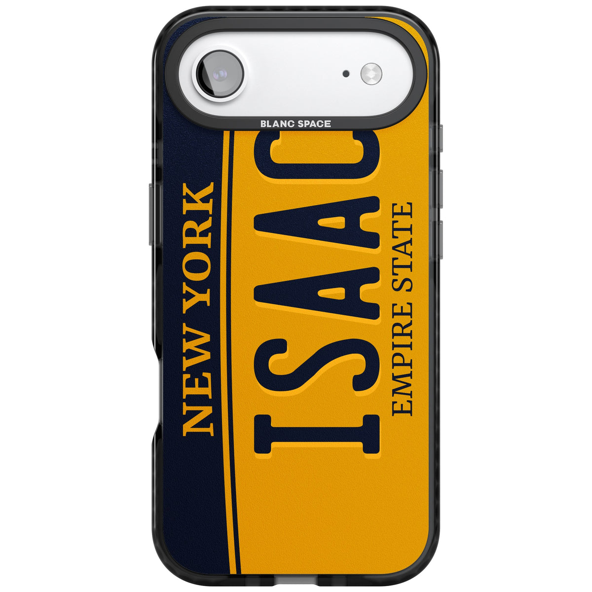 Personalised New York License Plate iPhone Air Impact Black Phone Case front