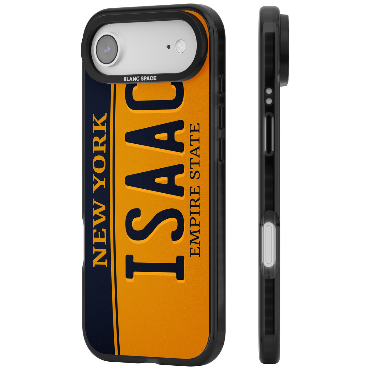 Personalised New York License Plate iPhone Air Impact Black Phone Case side
