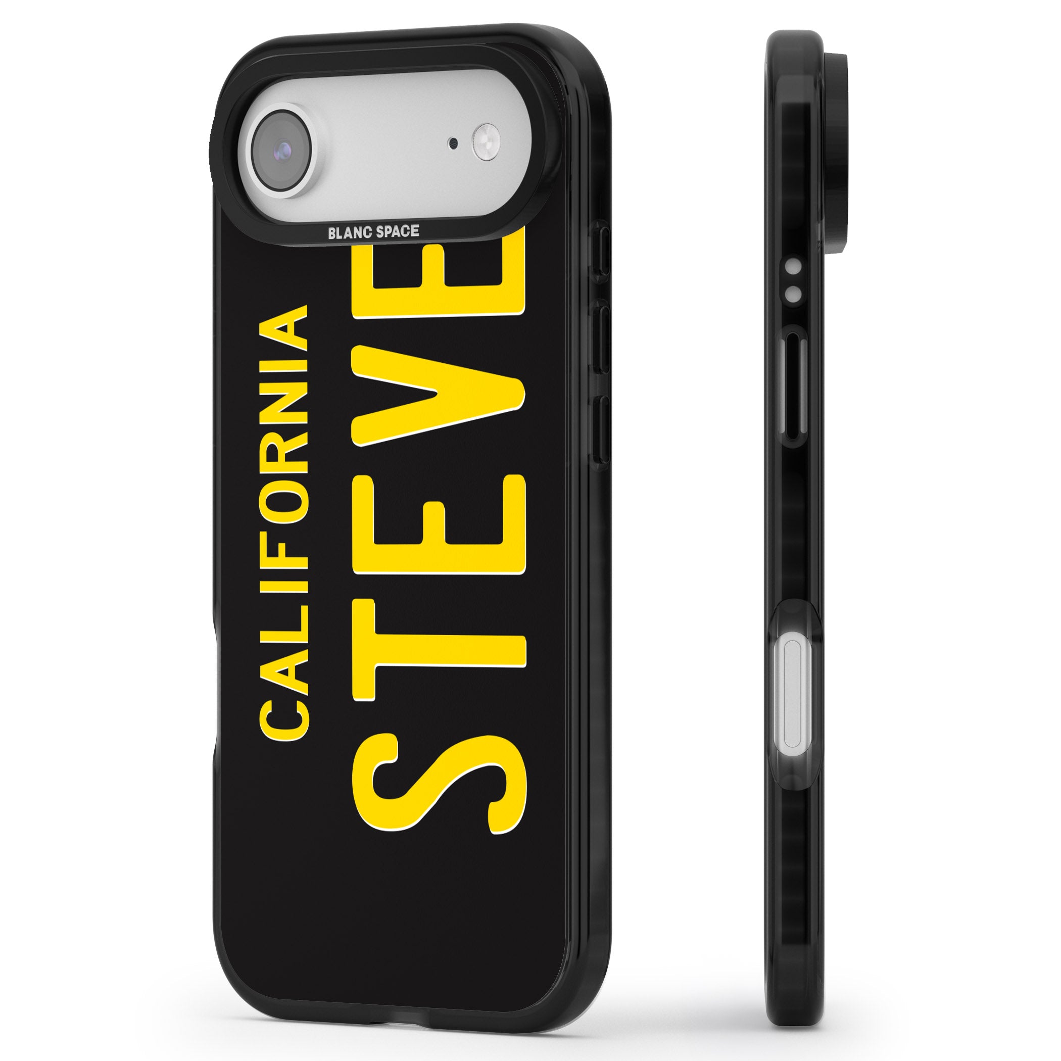 Personalised Vintage California License Plate iPhone 17 Air Impact Black Phone Case Side Profile