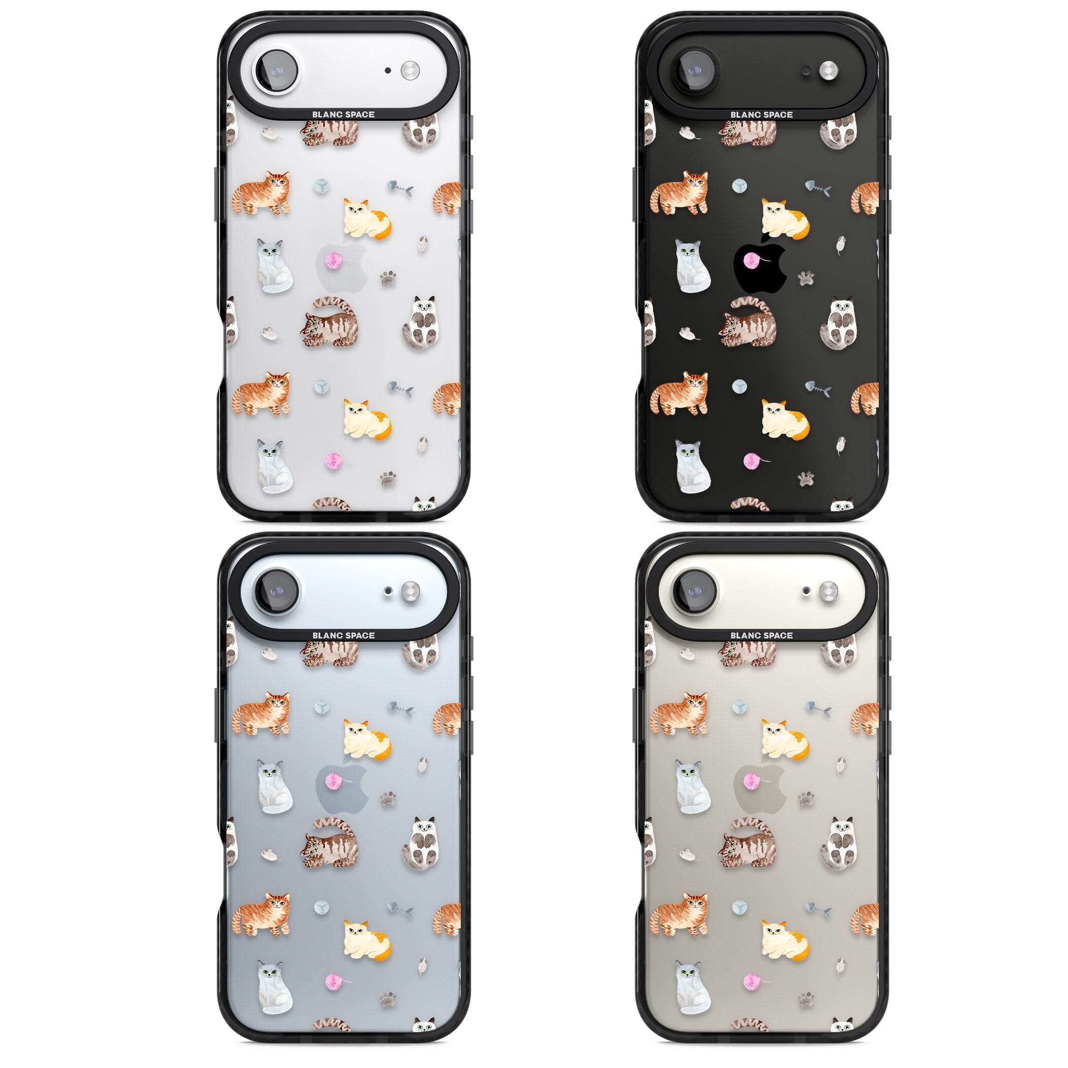 Playful Cats iPhone 17 Air Impact Black Phone Case APT Impact Protection