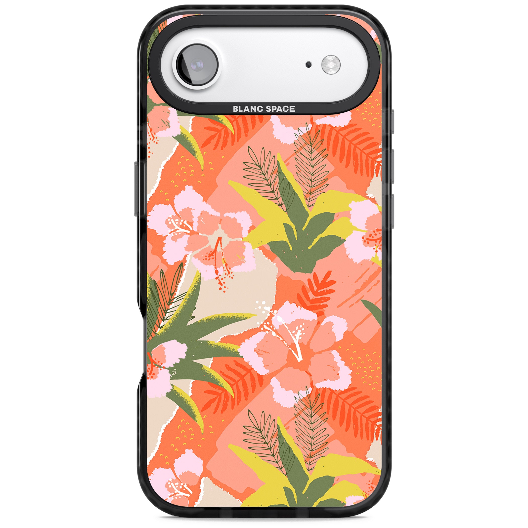 Hawaiian Flowers Abstract Pattern iPhone 17 Air Impact Pro Black Phone Case