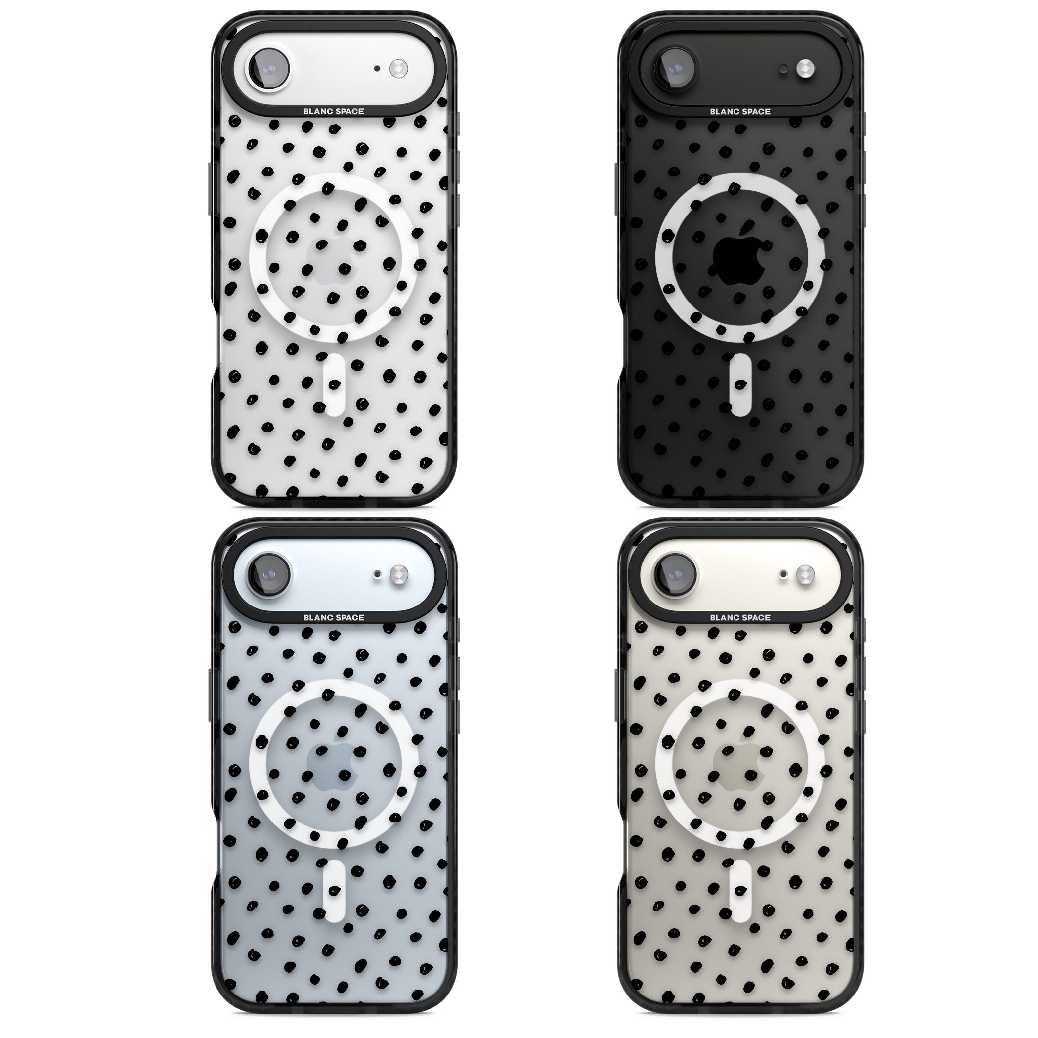 Messy Black Dot Pattern iPhone 17 Air Impact Pro Black Phone Case APT Impact Protection