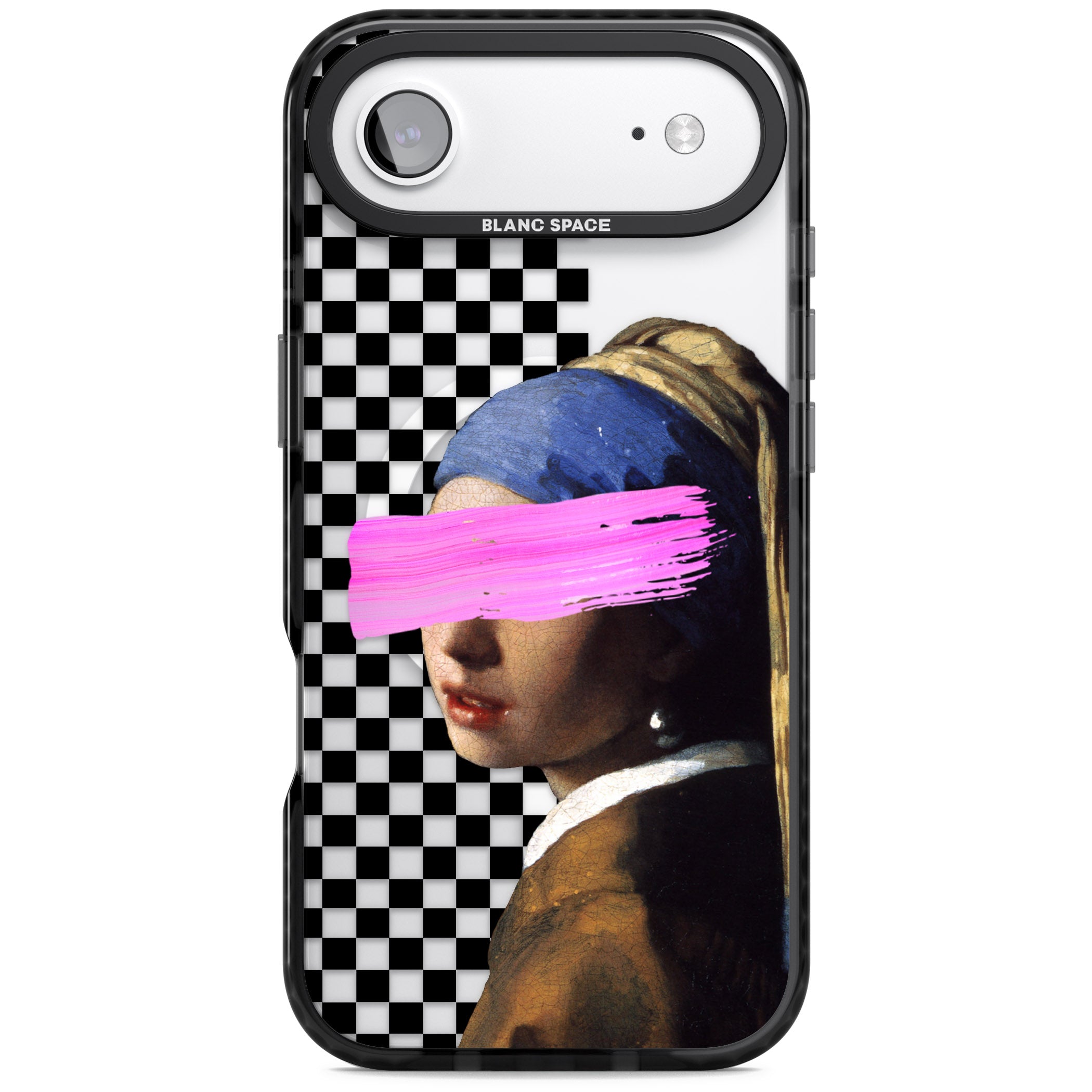 Abstract Pearl Girl iPhone 17 Air Impact Pro Black Phone Case