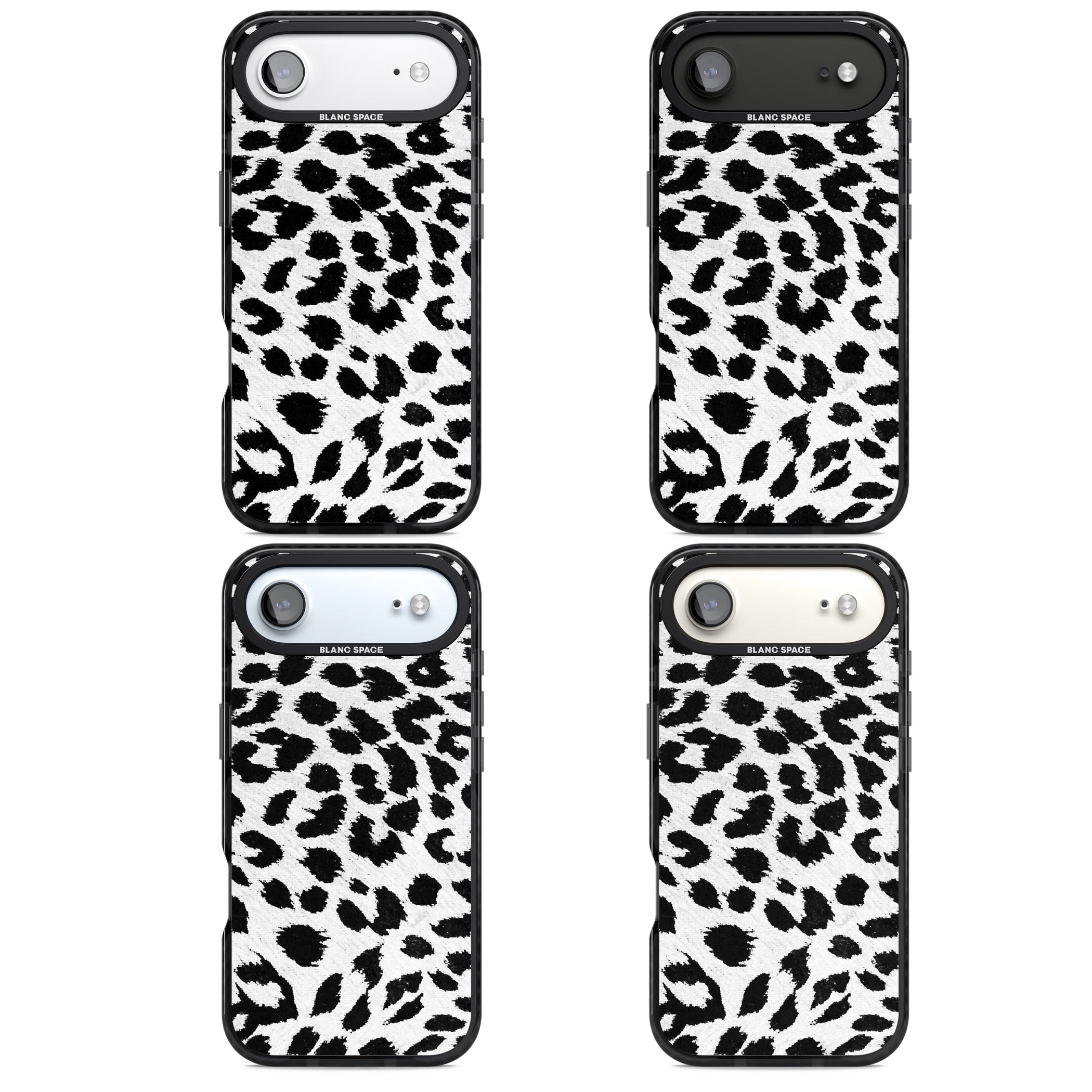 Rar Leopard Print White iPhone 17 Air Impact Pro Black Phone Case APT Impact Protection