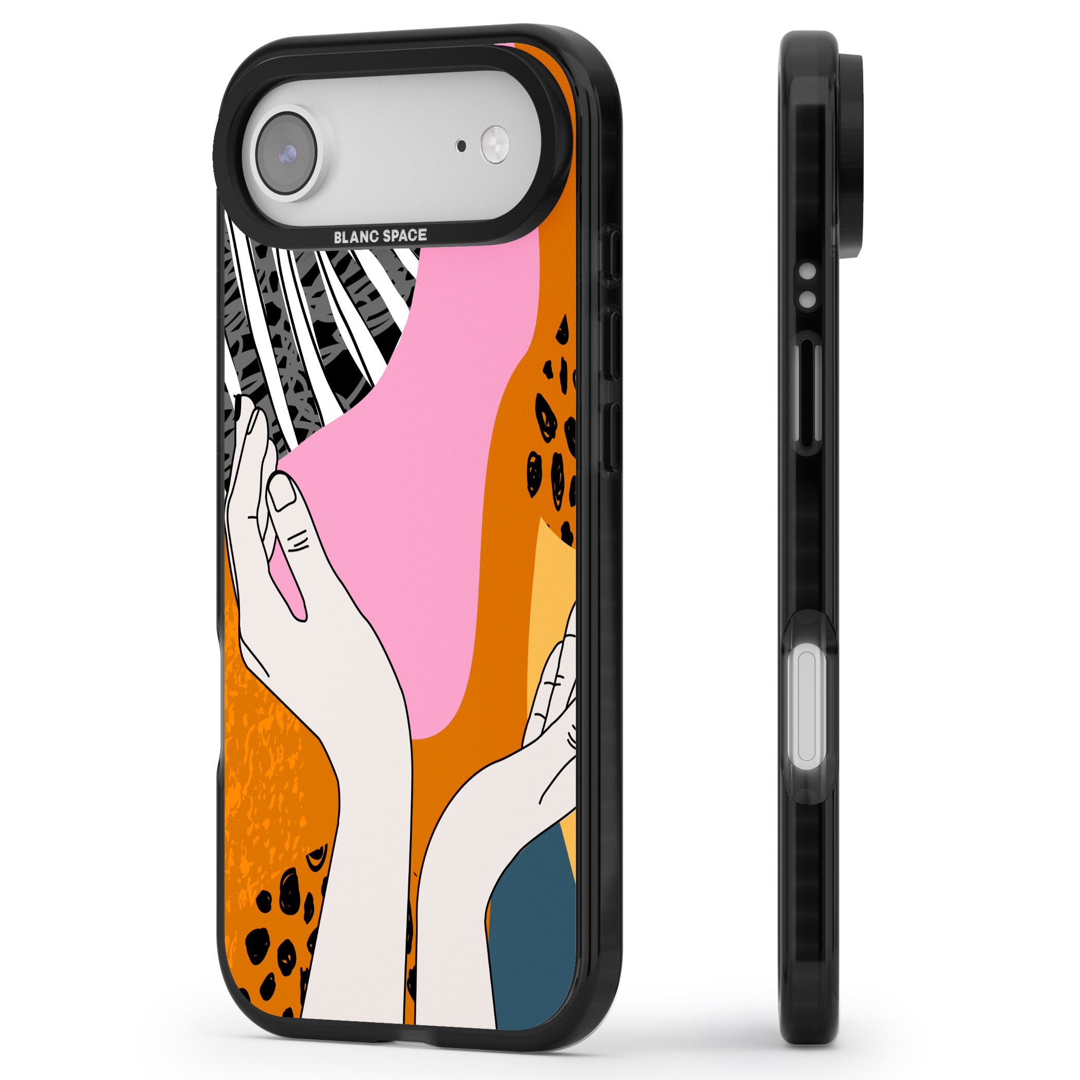 Abstract Vibes iPhone 17 Air Impact Pro Black Phone Case Side Profile