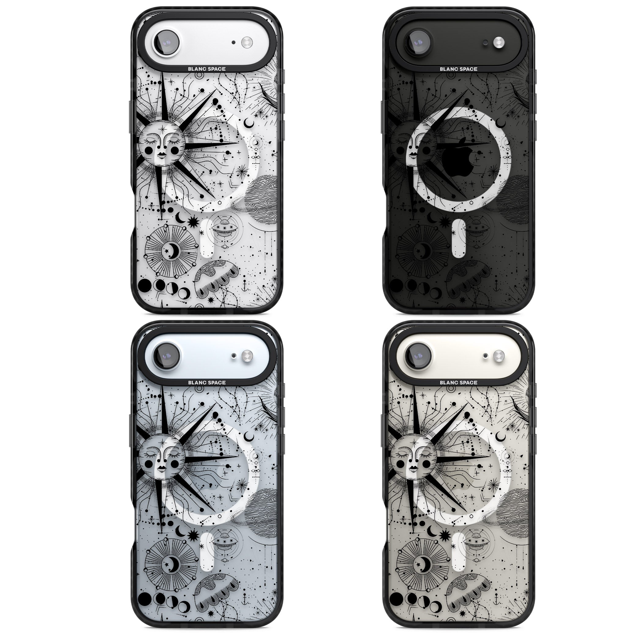 Cosmic Sun Zodiac iPhone 17 Air Impact Pro Black Phone Case APT Impact Protection