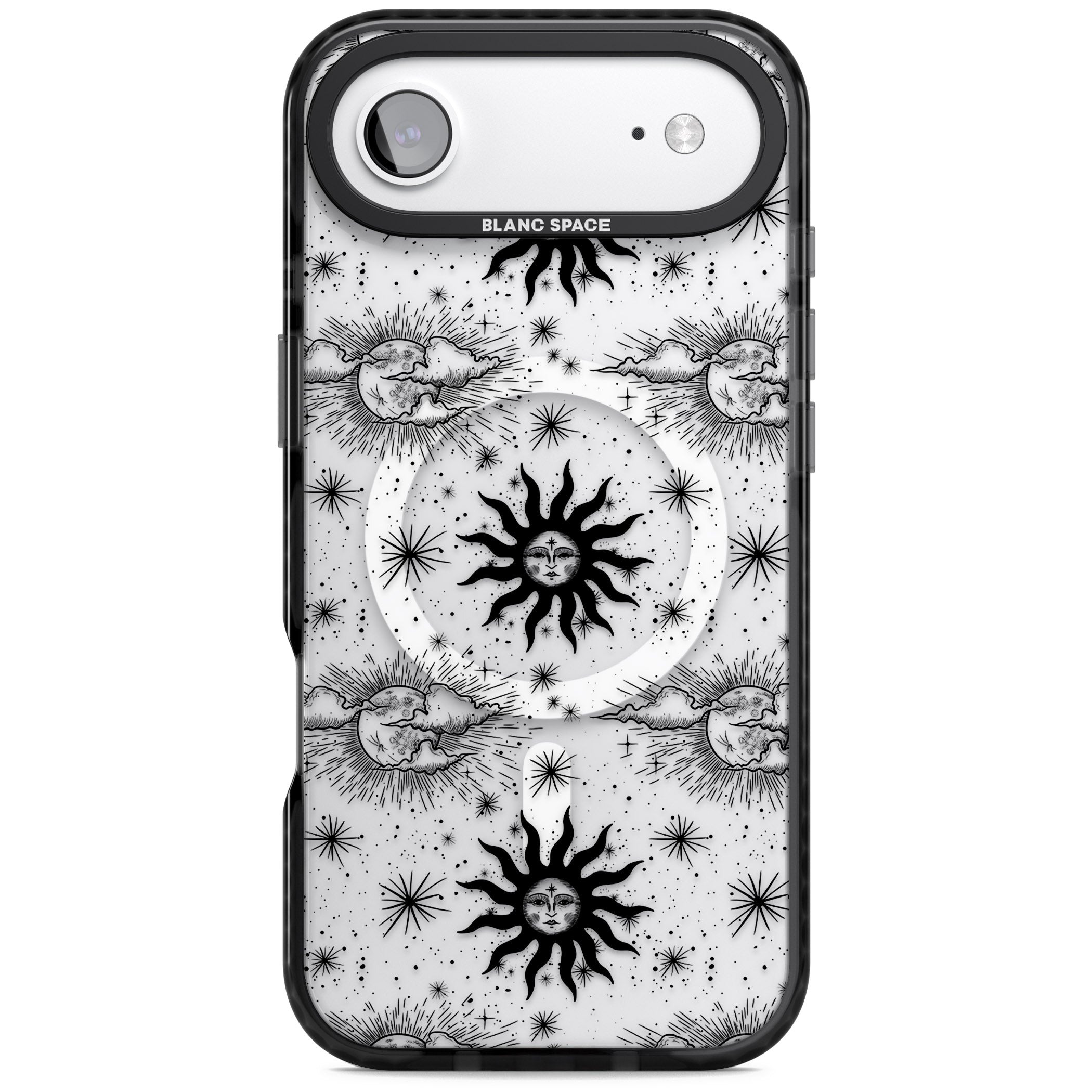 Vintage Sun & Moon iPhone 17 Air Impact Pro Black Phone Case