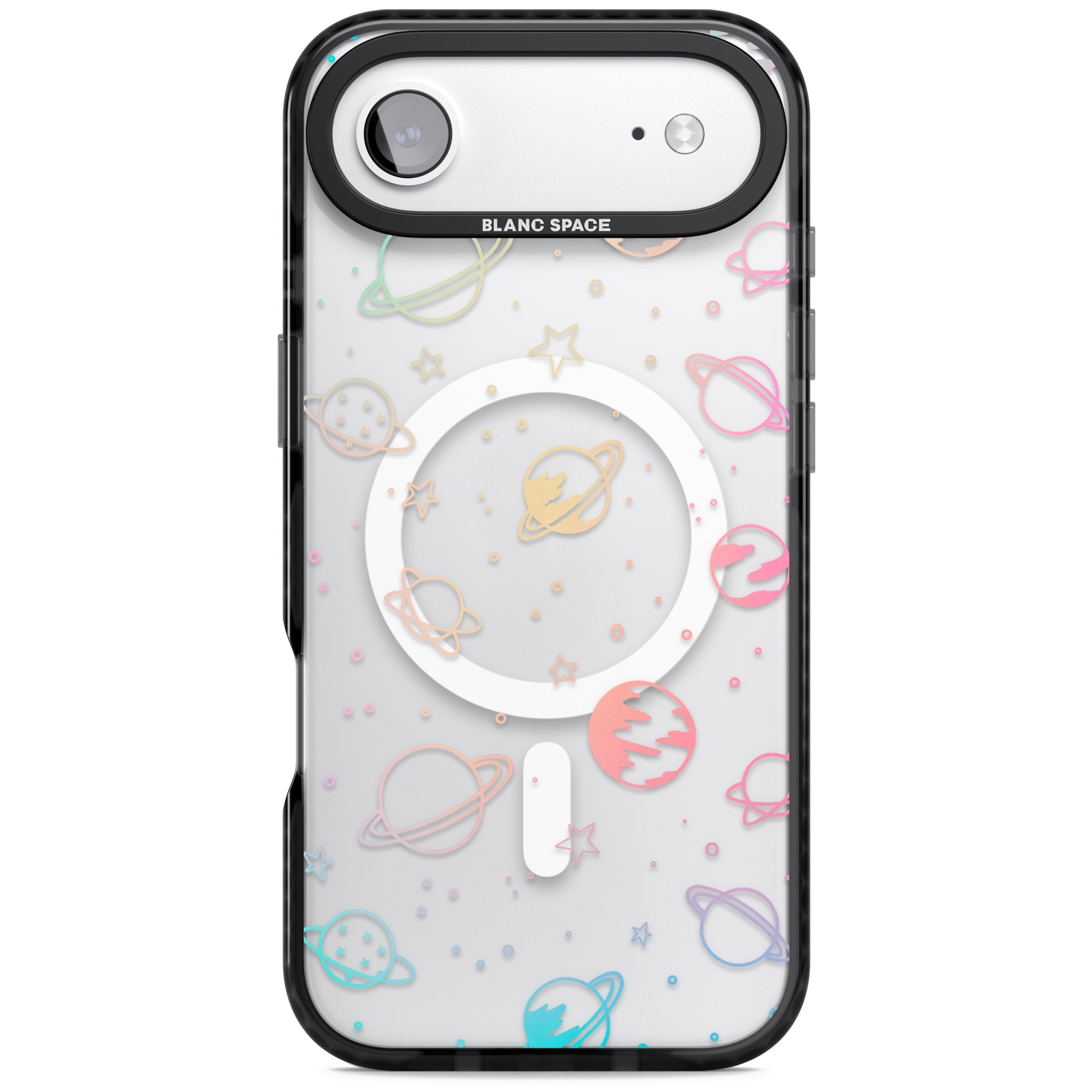 Pastel Space Universe iPhone 17 Air Impact Pro Black Phone Case