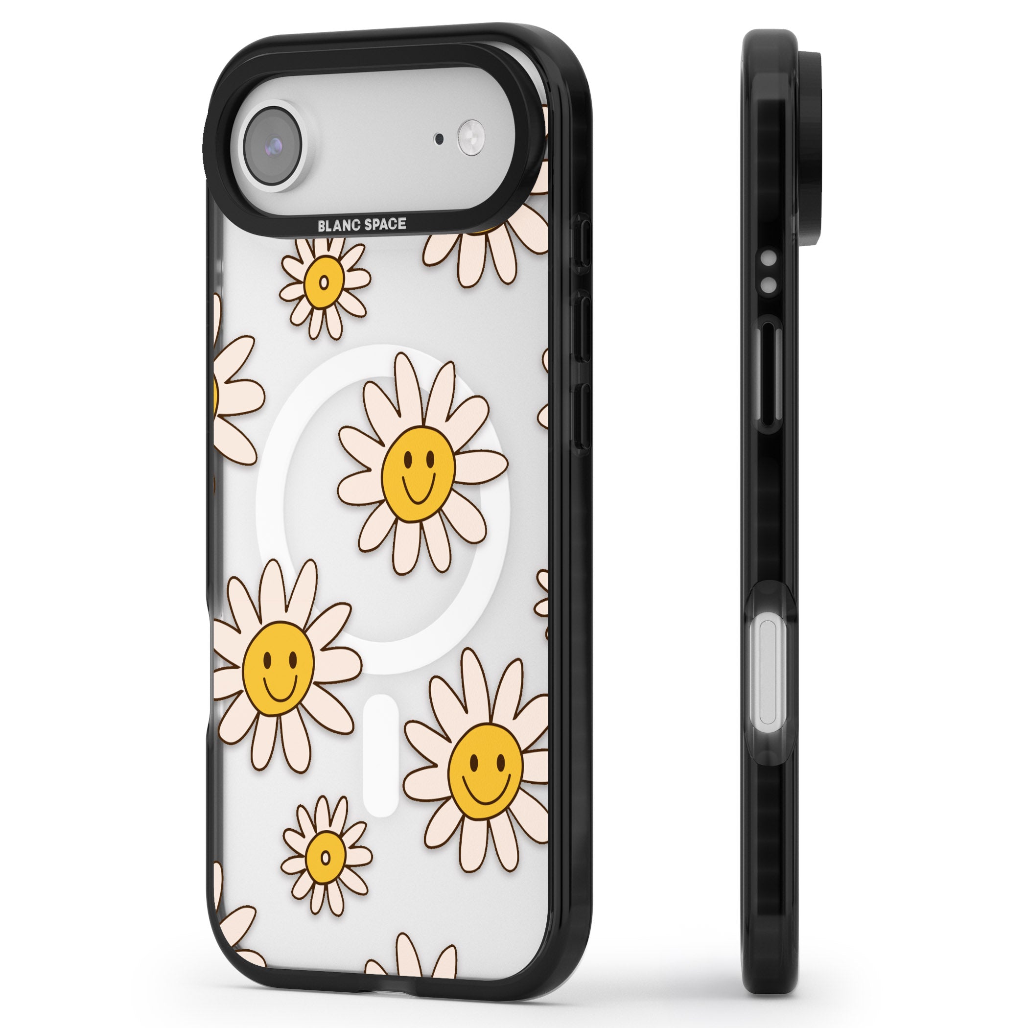 Daisy Faces iPhone 17 Air Impact Pro Black Phone Case Side Profile