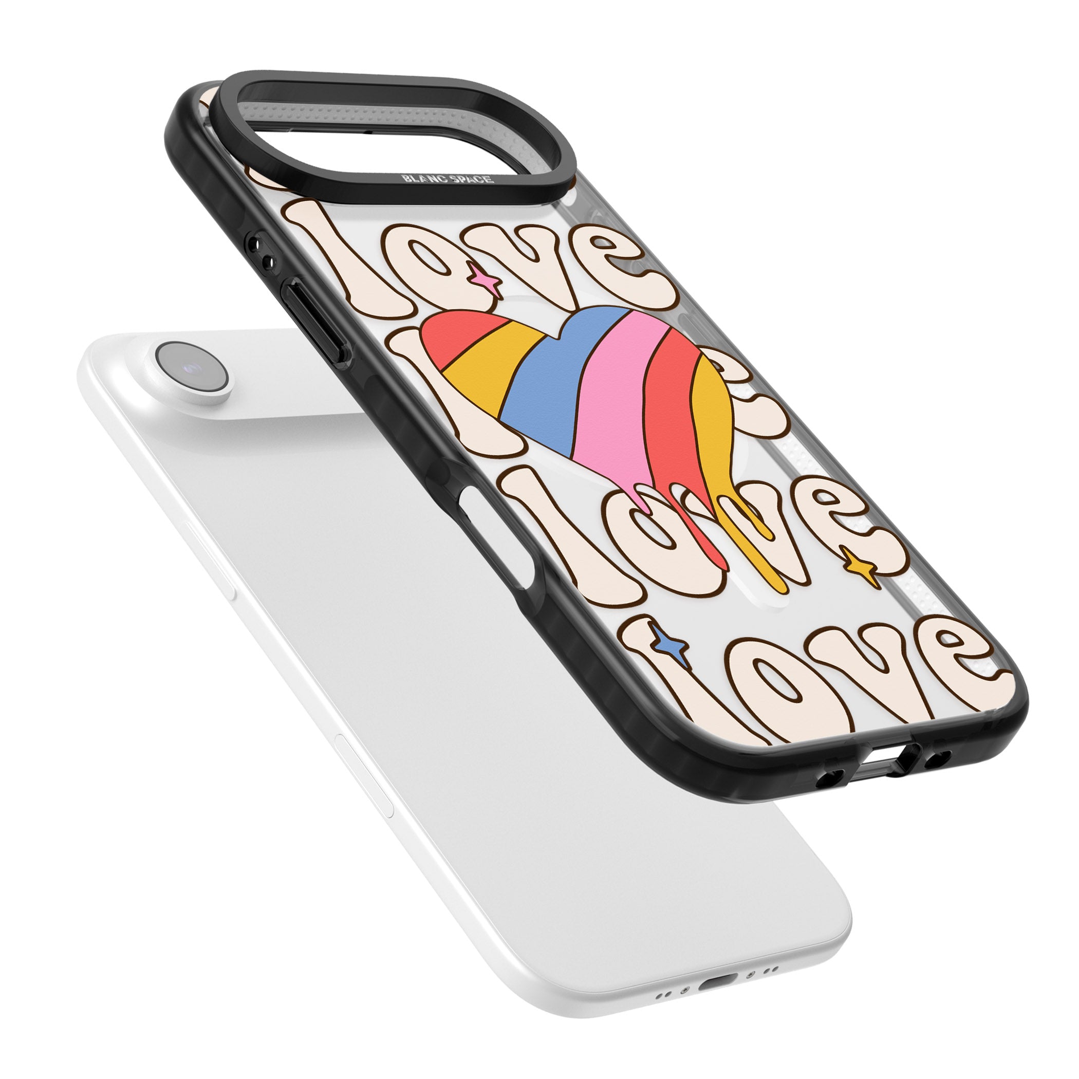 Groovy Love iPhone 17 Air Impact Pro Black Phone Case Colours