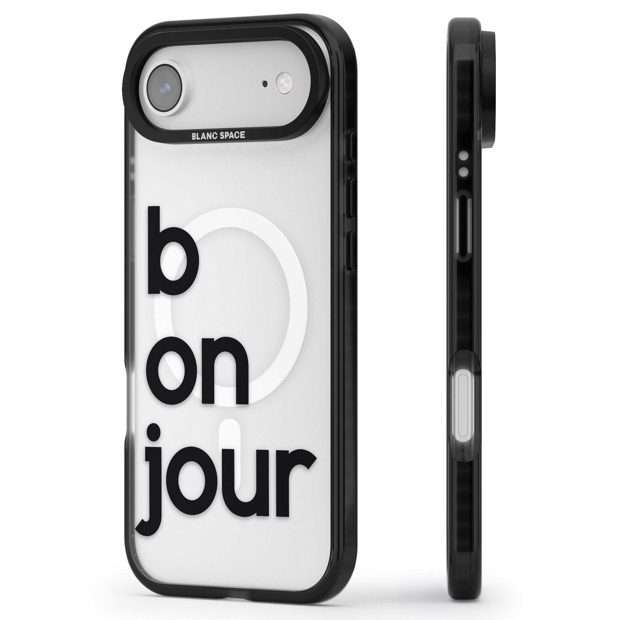 Bonjour iPhone 17 Air Impact Pro Black Phone Case Side Profile