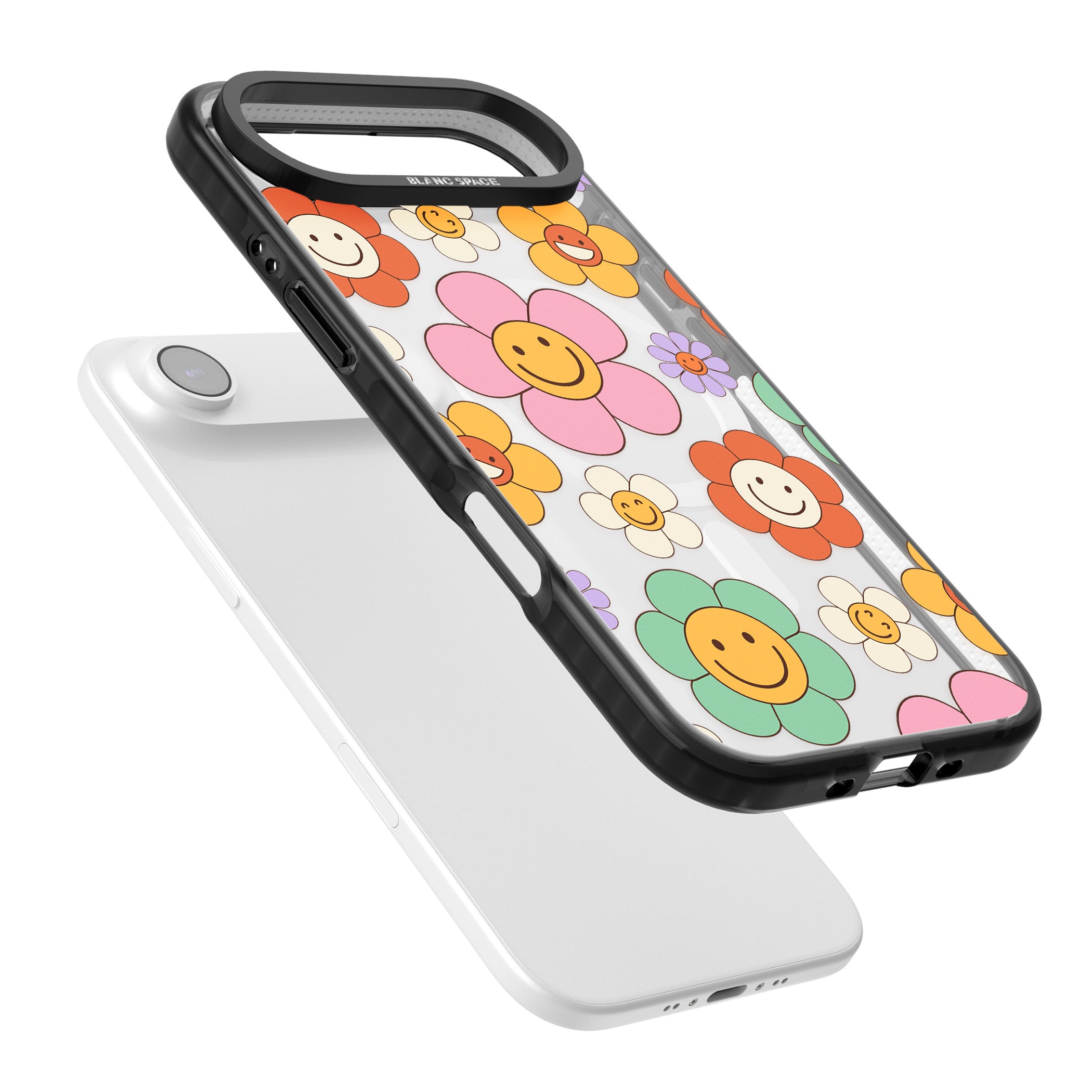 Happy Blossoms iPhone 17 Air Impact Pro Black Phone Case Colours