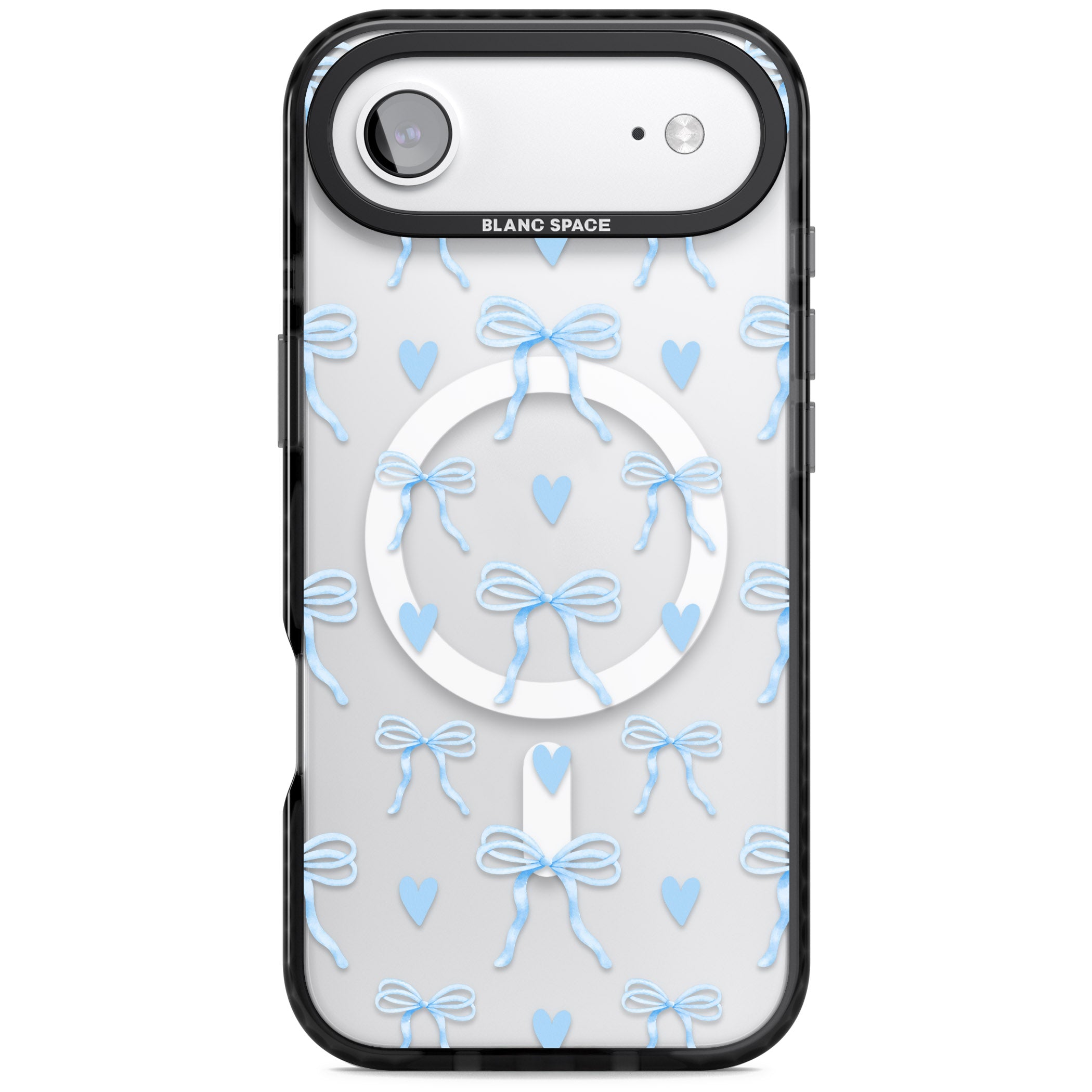 Blue Bows & Hearts iPhone 17 Air Impact Pro Black Phone Case