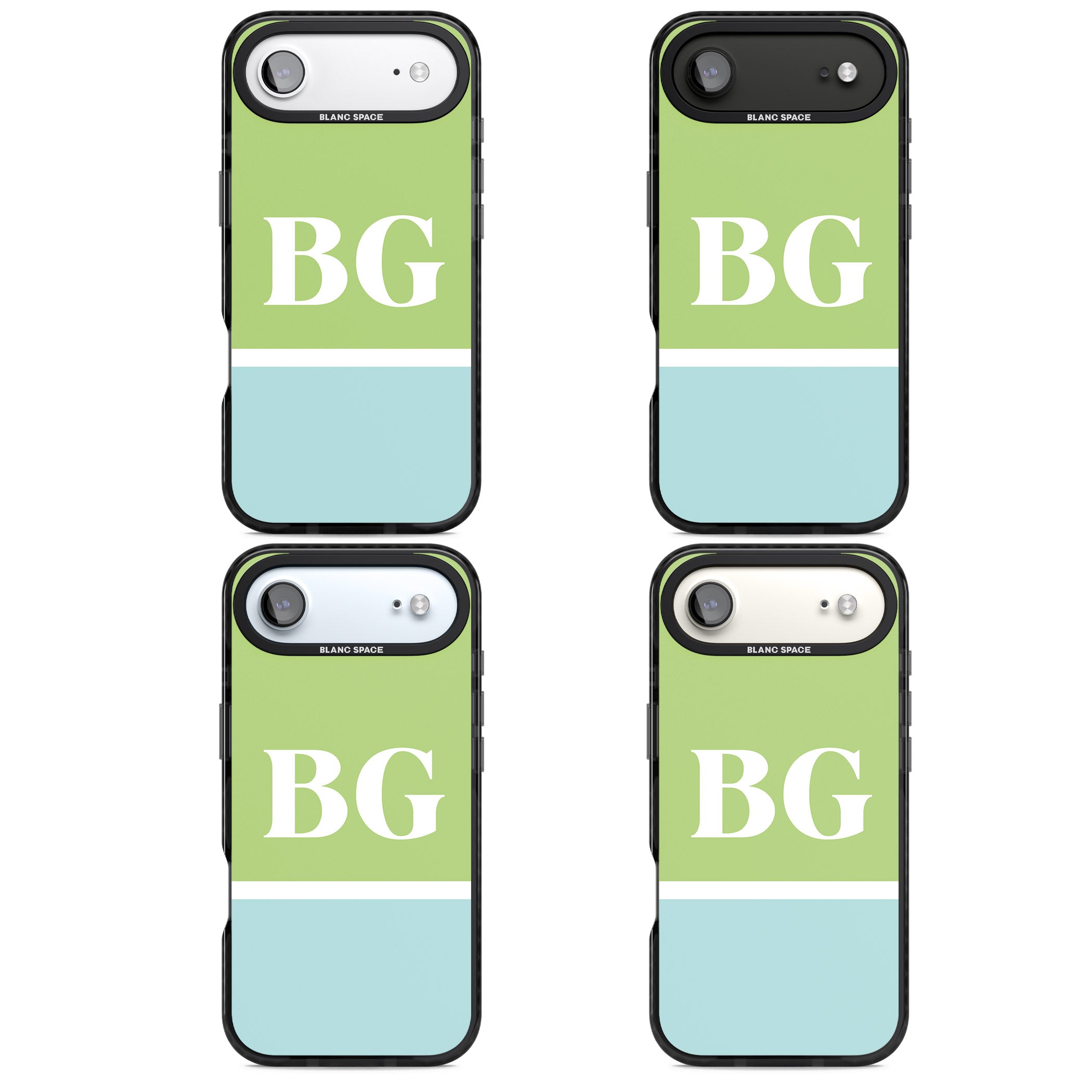 Personalised Colorblock: Green & Turquoise iPhone 17 Air Impact Pro Black Phone Case APT Impact Protection