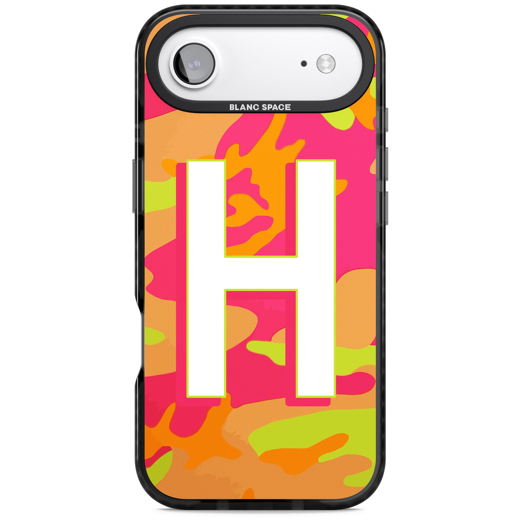 Personalised Neon Camo iPhone 17 Air Impact Pro Black Phone Case