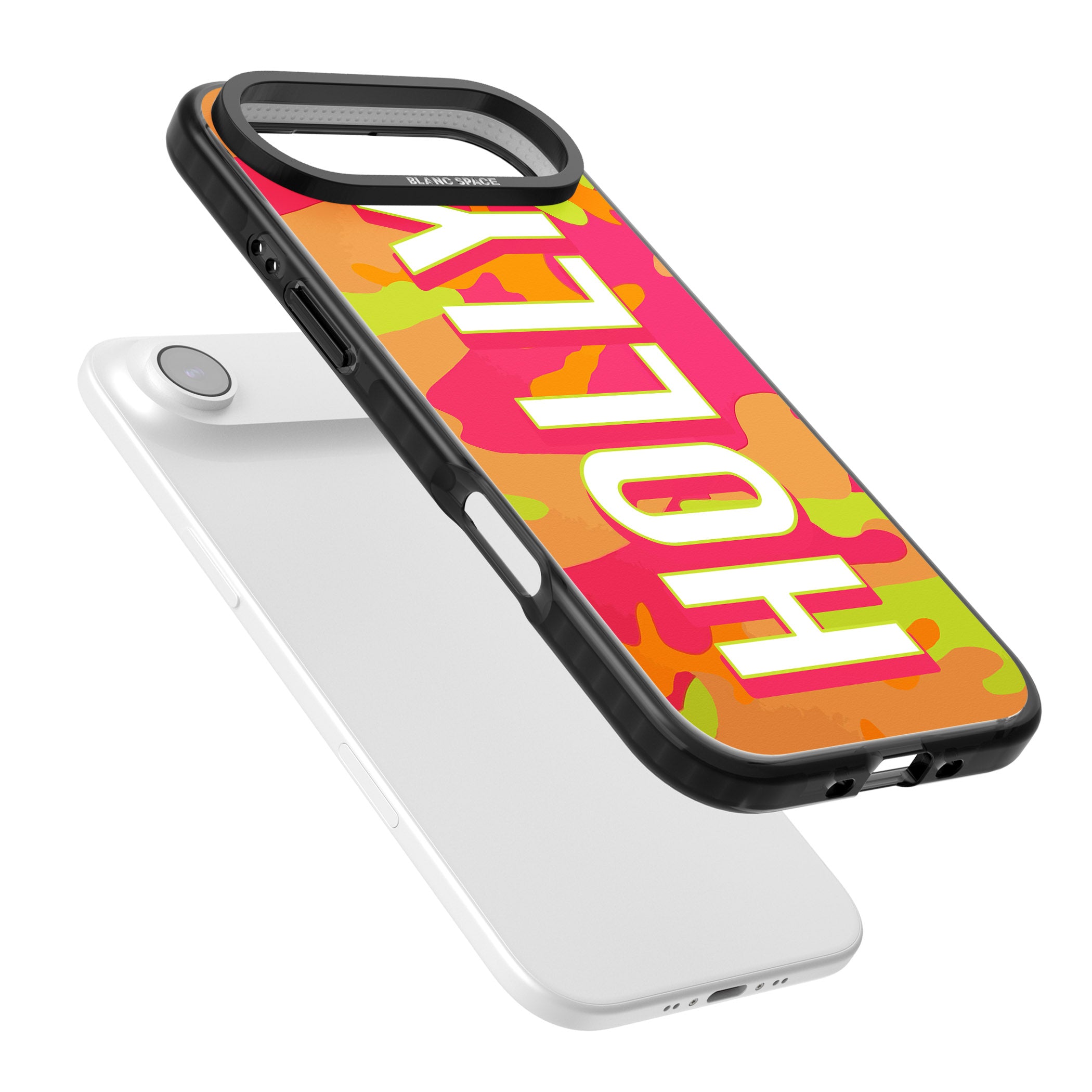Personalised Bold Neon Camo iPhone 17 Air Impact Pro Black Phone Case Colours