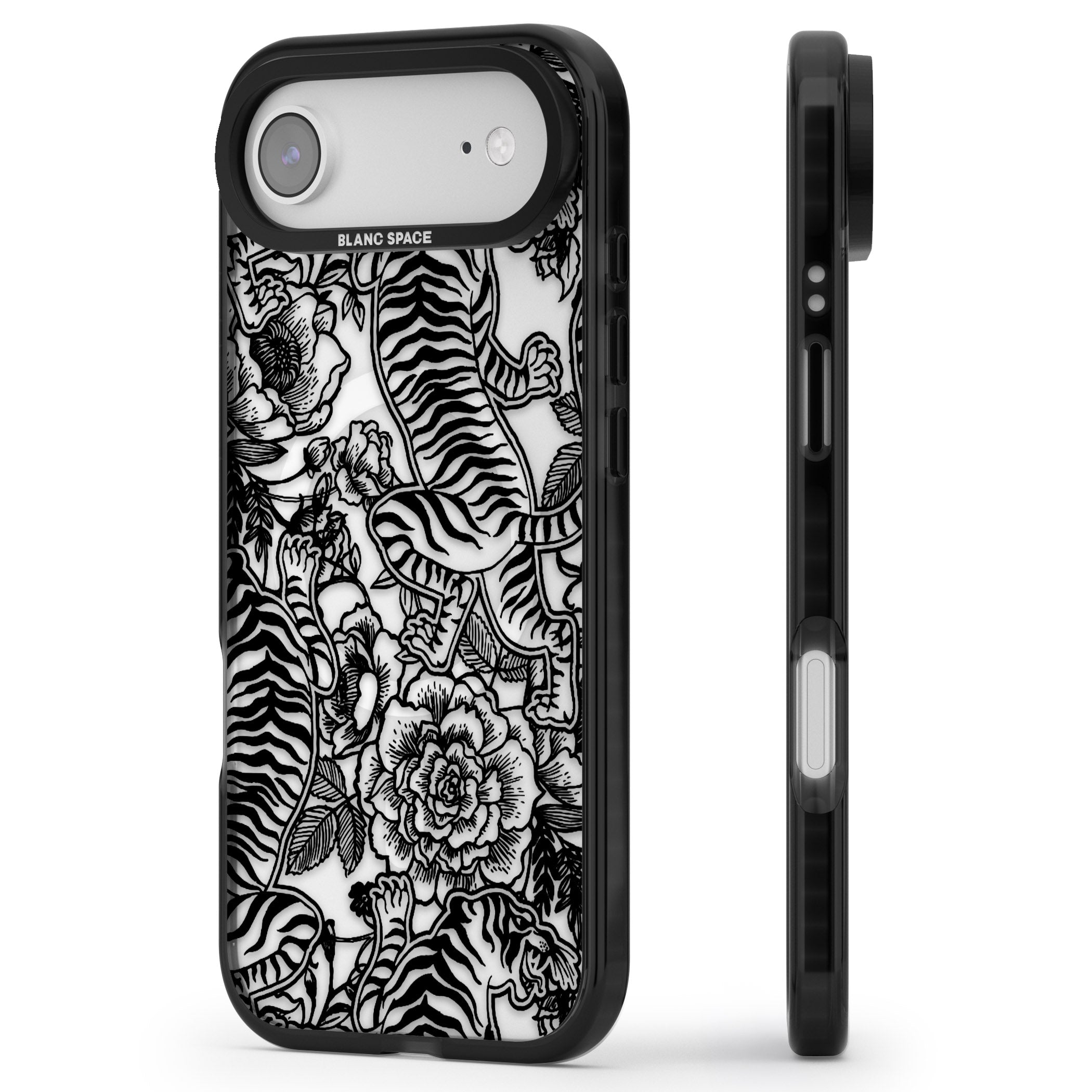 Personalised Chinese Tiger Pattern iPhone 17 Air Impact Pro Black Phone Case Side Profile