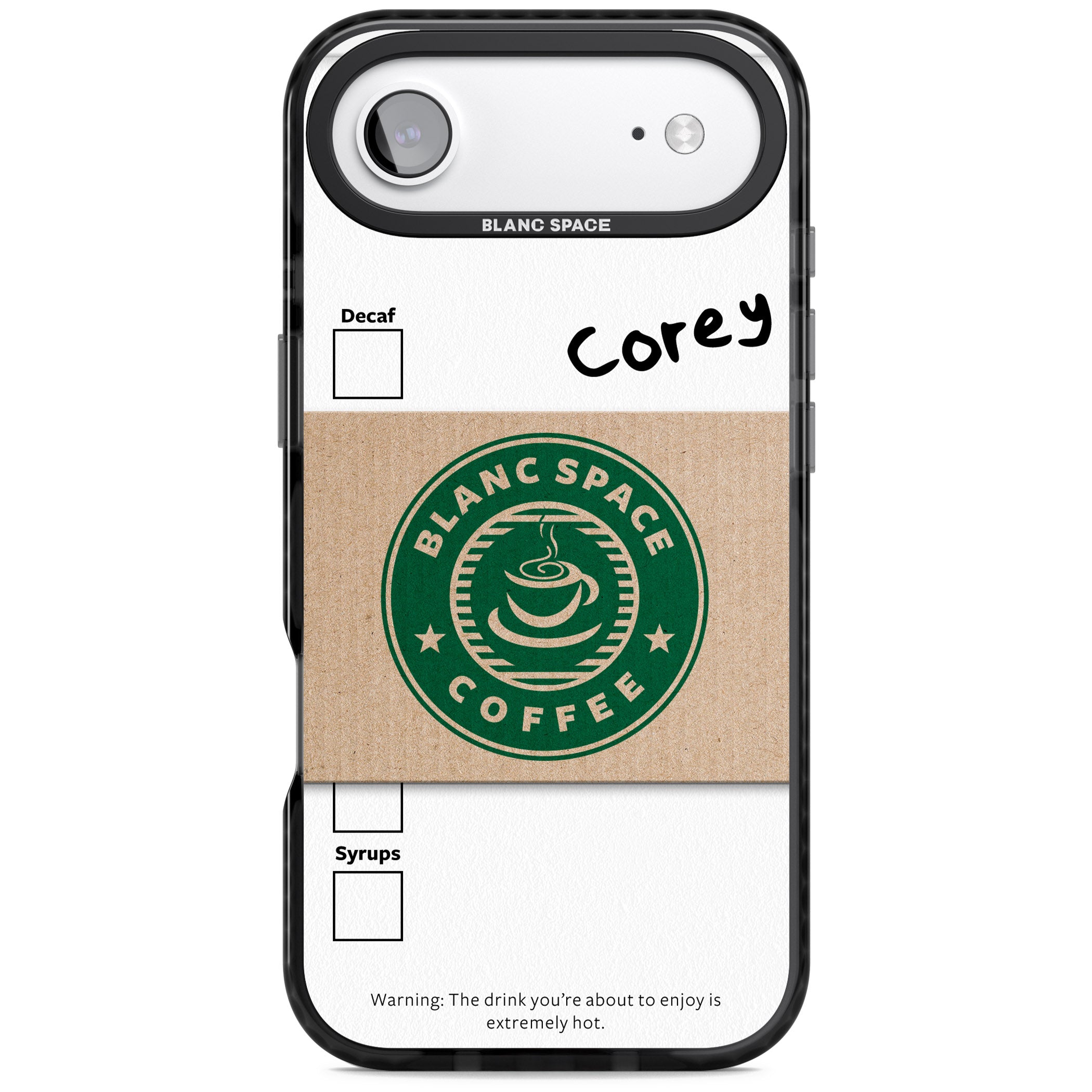 Personalised Coffee Cup iPhone 17 Air Impact Pro Black Phone Case