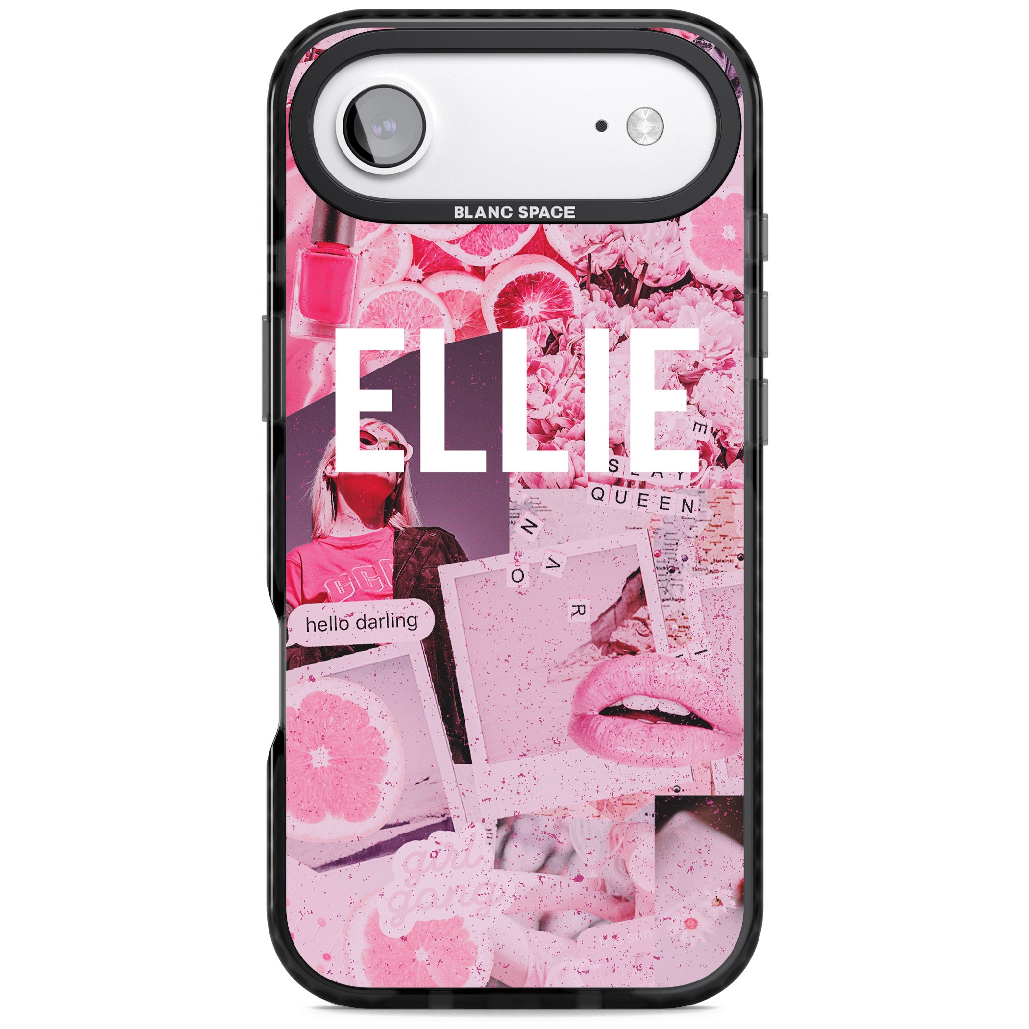 Personalised Sweet Pink Collage iPhone 17 Air Impact Pro Black Phone Case