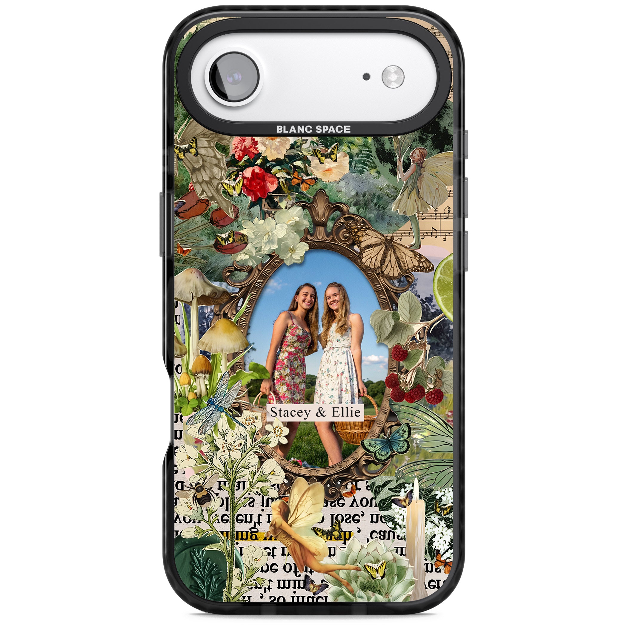 Personalised Cottage Garden Frame iPhone 17 Air Impact Pro Black Phone Case