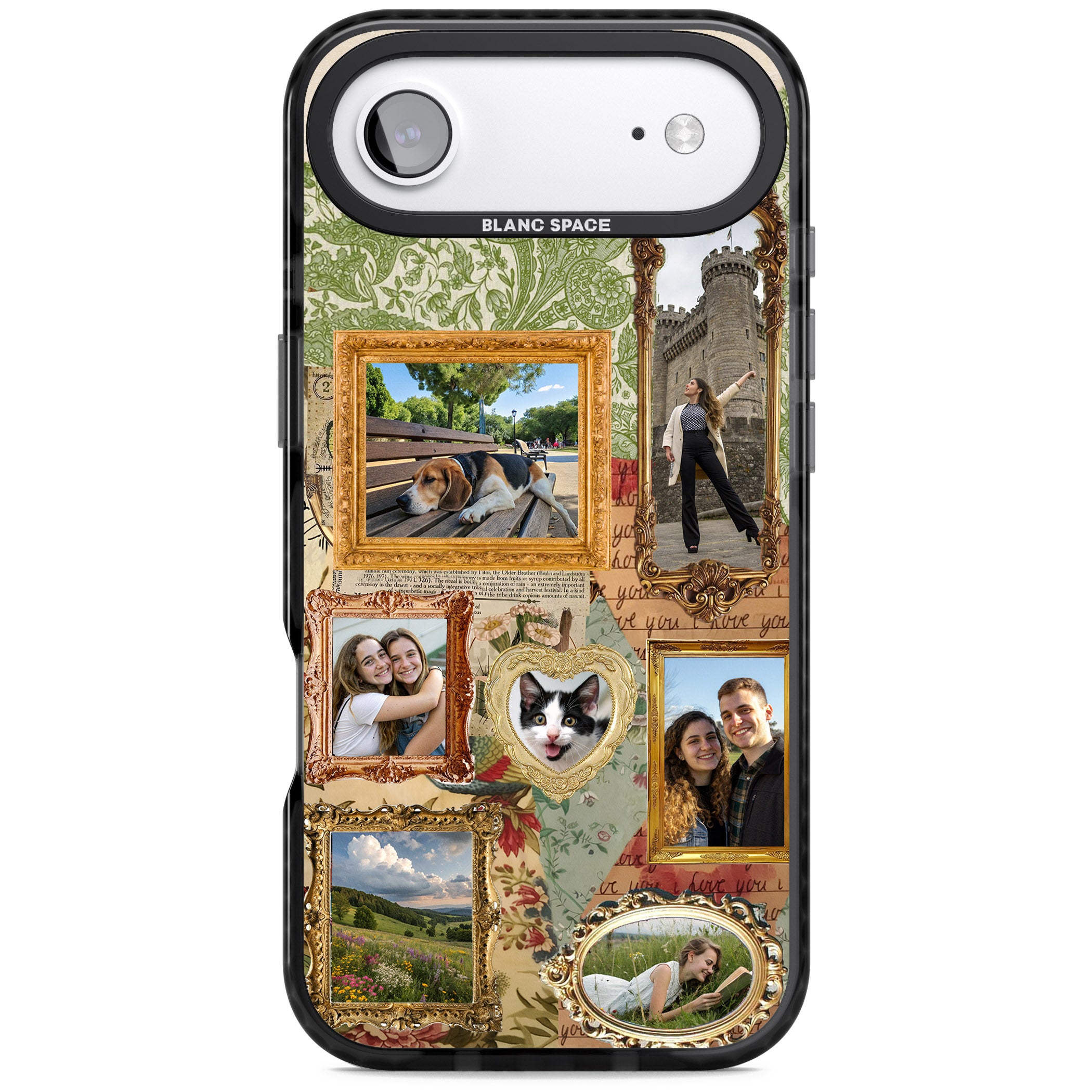 Personalised Vintage Frame Collage iPhone 17 Air Impact Pro Black Phone Case