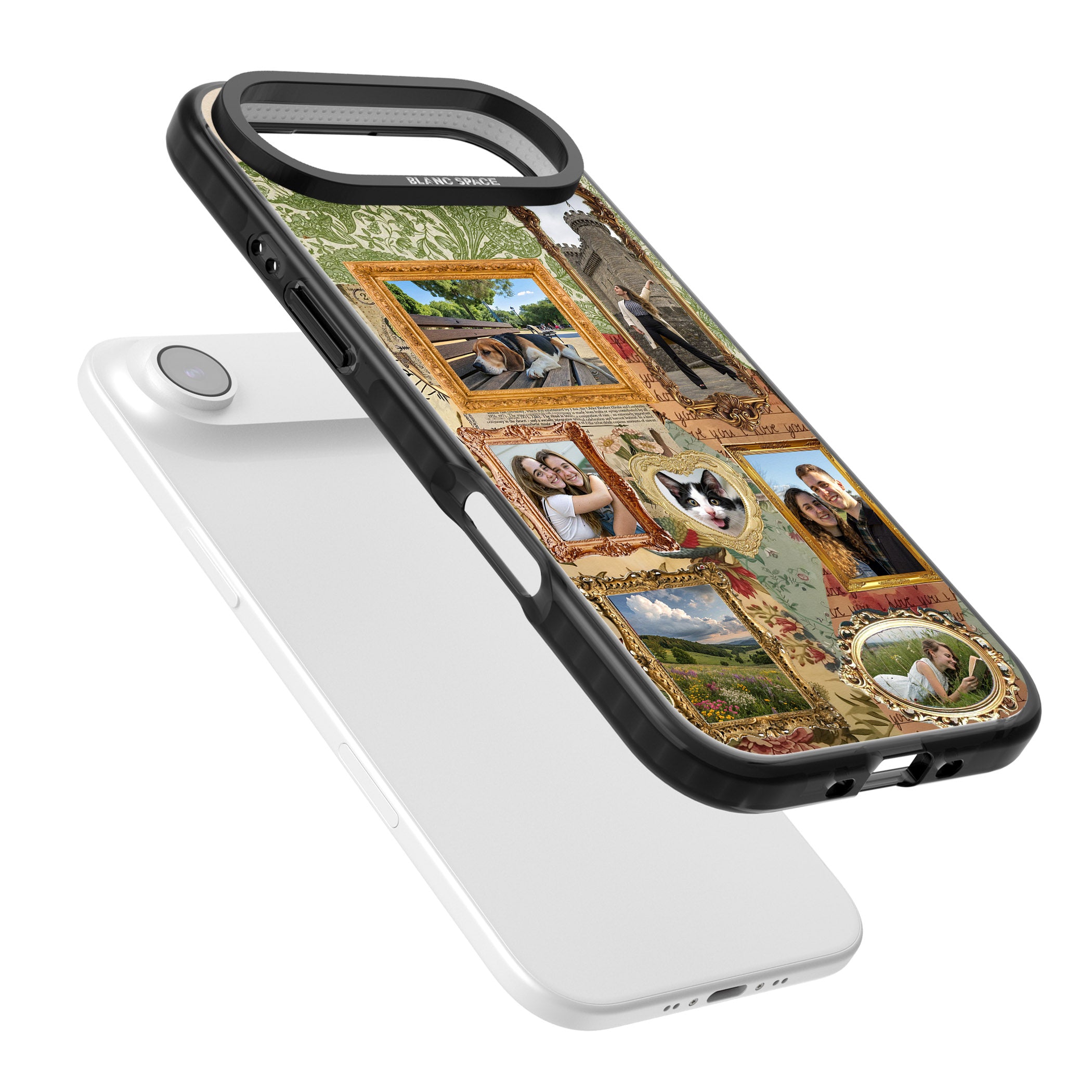 Personalised Vintage Frame Collage iPhone 17 Air Impact Pro Black Phone Case Colours