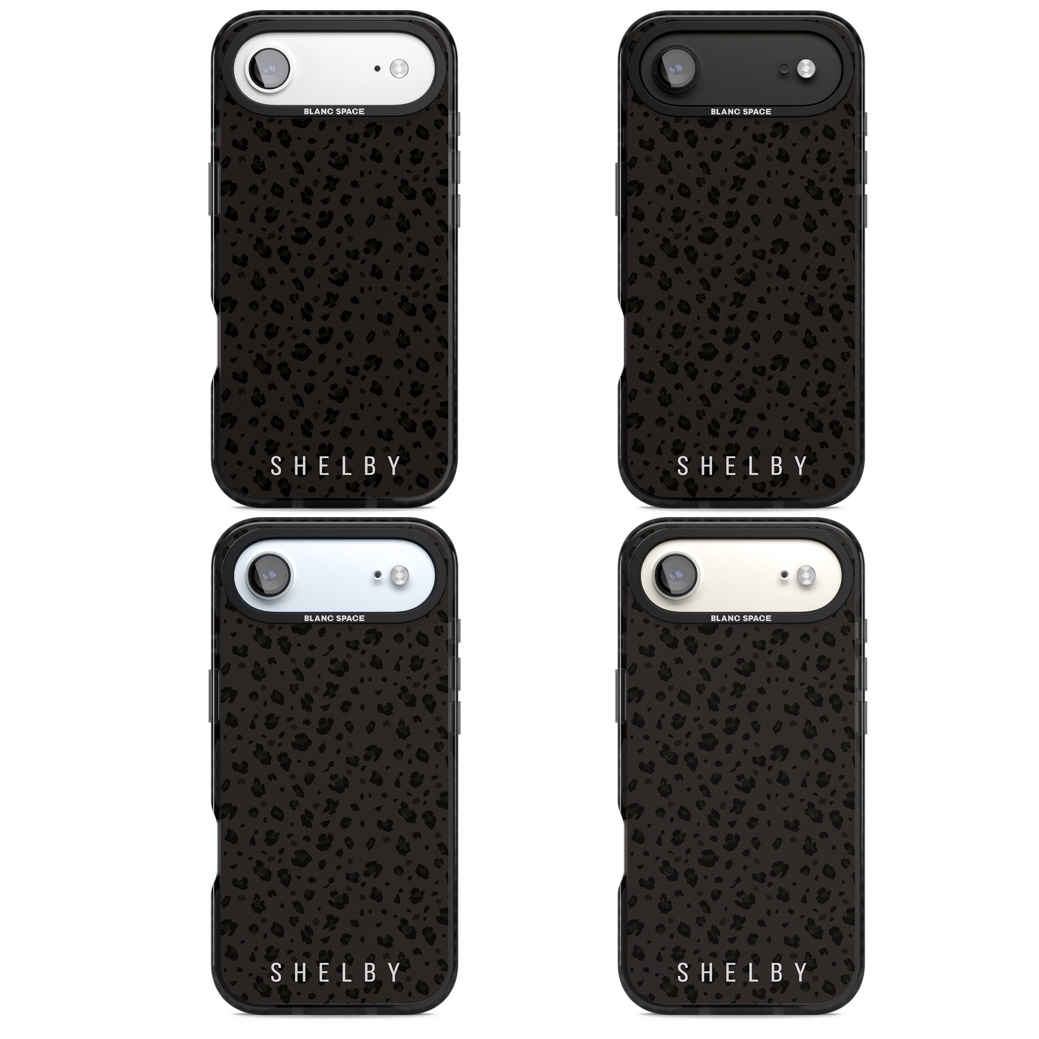 Personalised Dark Leopard Lettering iPhone 17 Air Impact Pro Black Phone Case APT Impact Protection