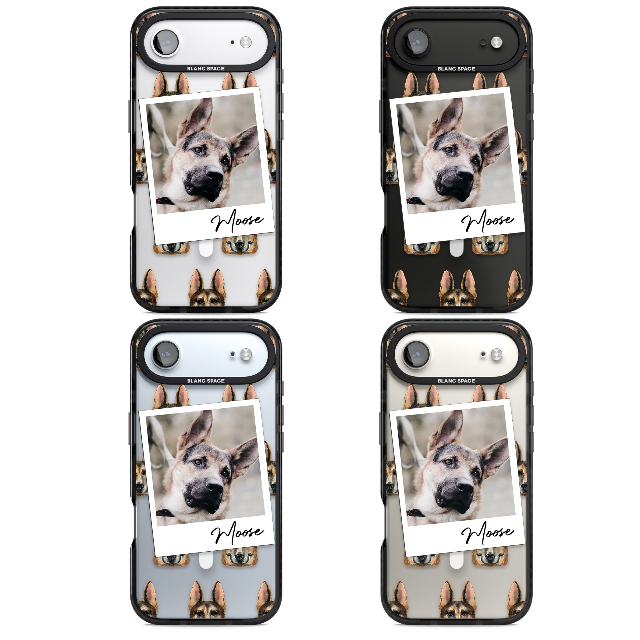 Personalised German Shepherd Instant Camera Photo iPhone 17 Air Impact Pro Black Phone Case APT Impact Protection