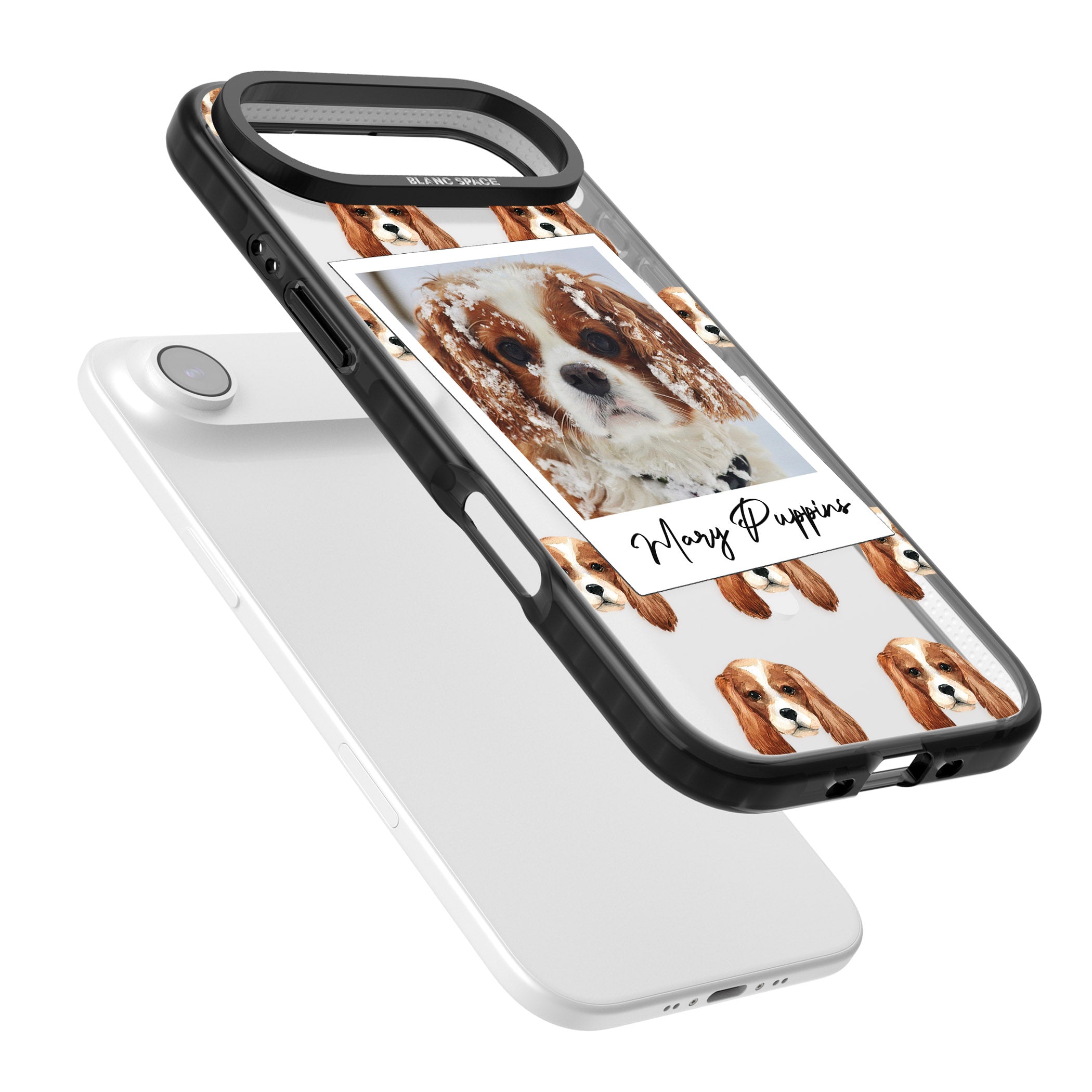 Personalised Cavalier King Charles Instant Camera Photo iPhone 17 Air Impact Pro Black Phone Case Colours