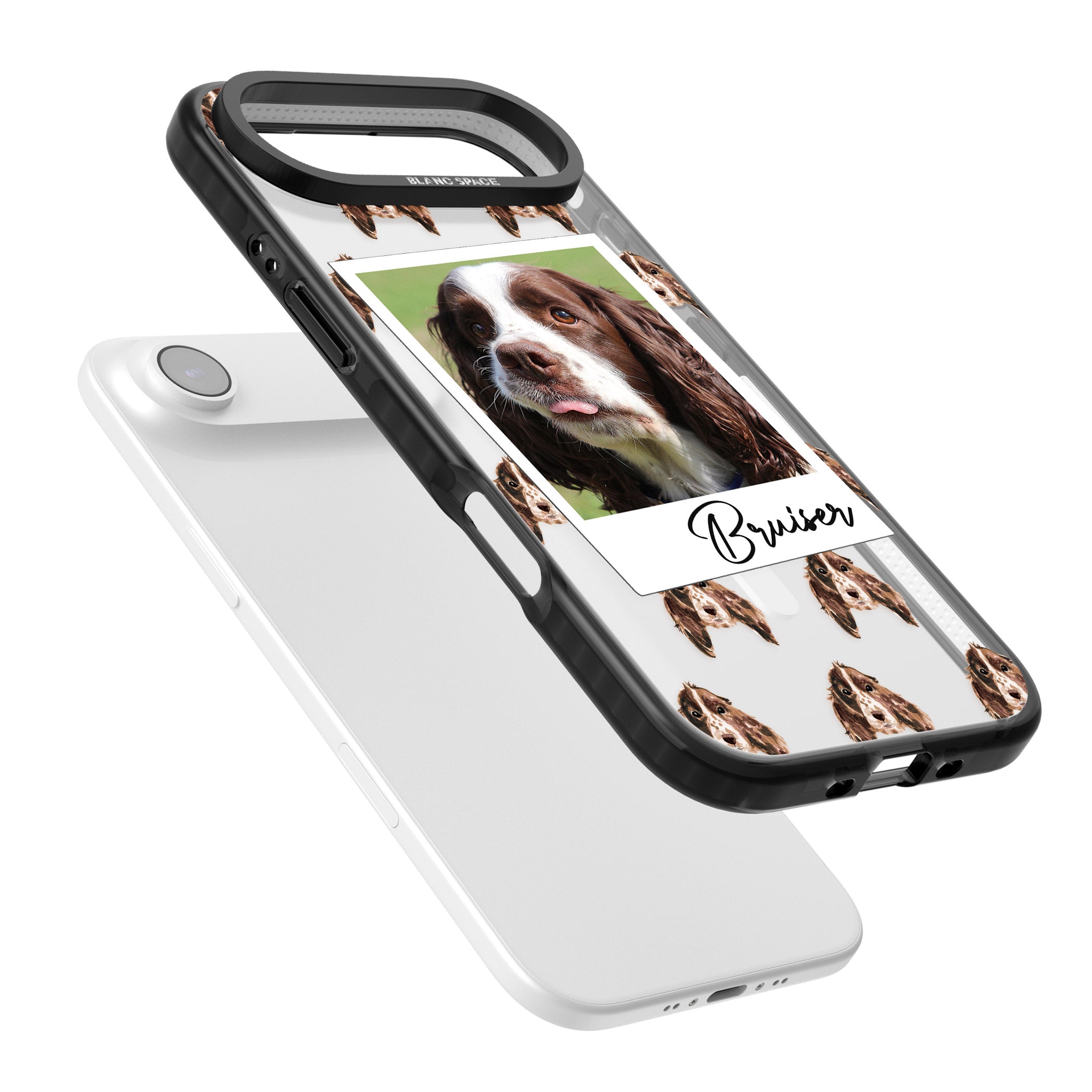 Personalised Springer Spaniel Instant Camera Photo iPhone 17 Air Impact Pro Black Phone Case Colours