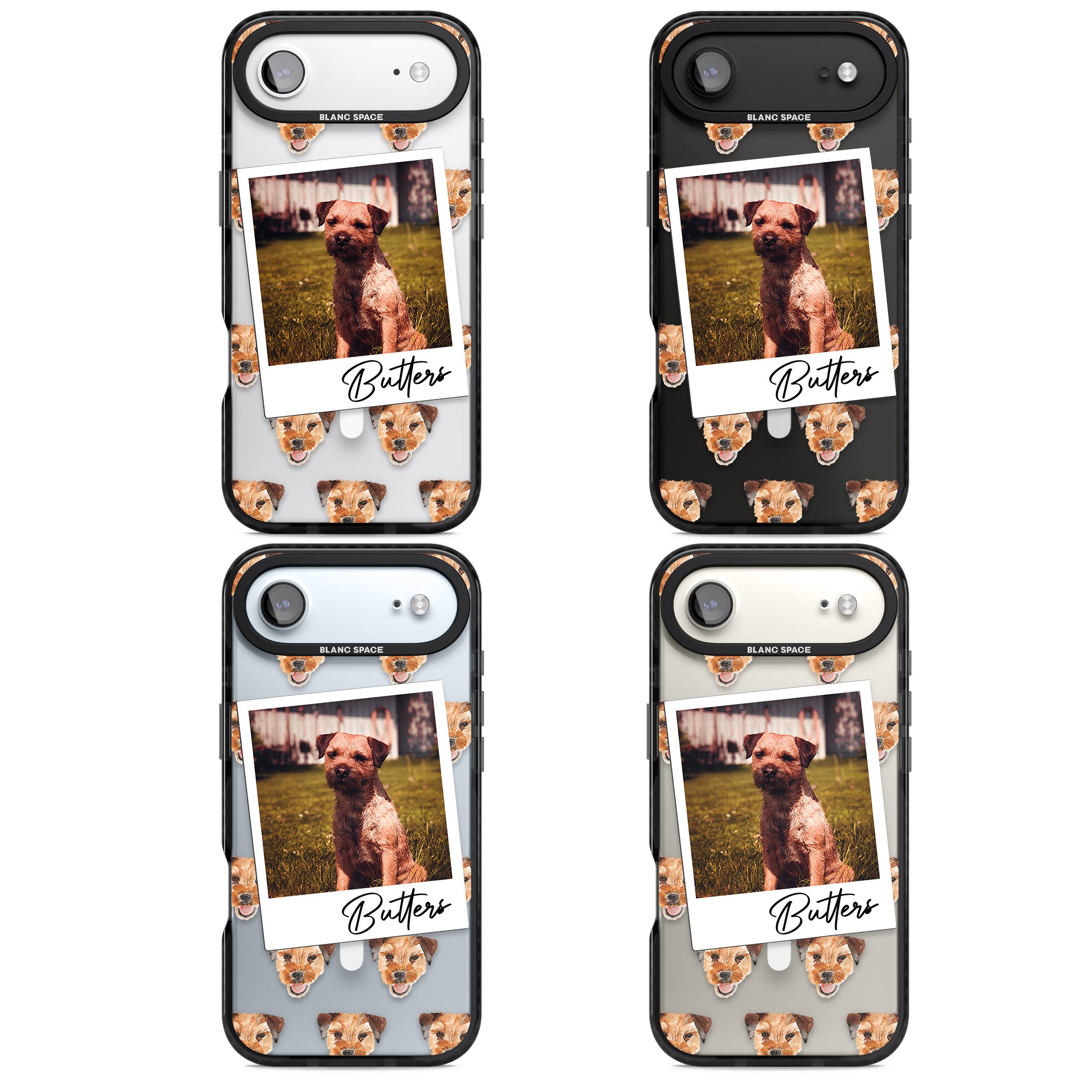 Personalised Border Terrier Instant Camera Photo iPhone 17 Air Impact Pro Black Phone Case APT Impact Protection
