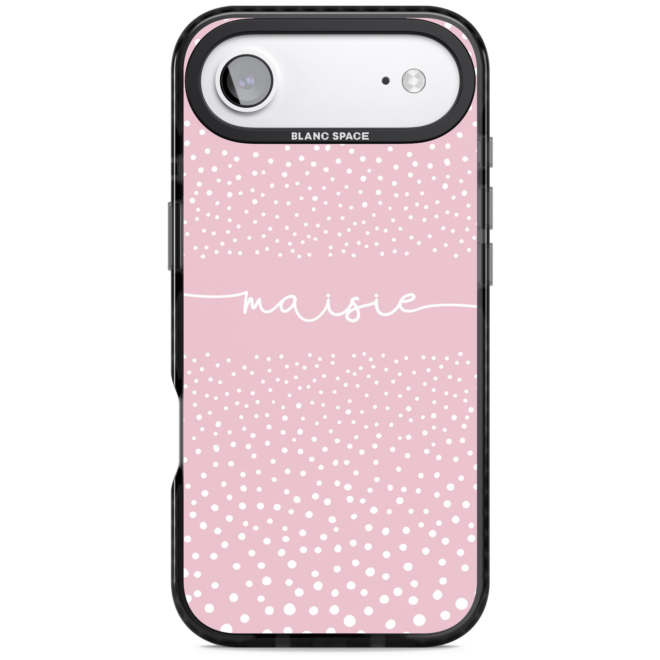 Personalised Pink Dots iPhone 17 Air Impact Pro Black Phone Case