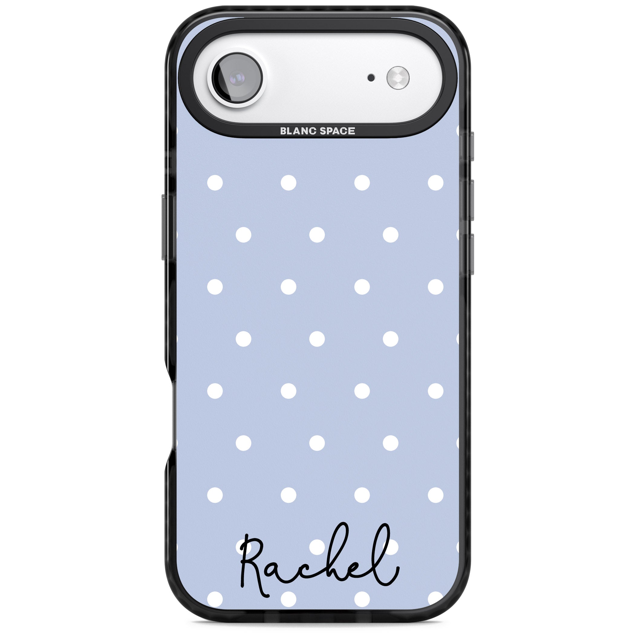 Personalised Simple Light Blue Dots iPhone 17 Air Impact Pro Black Phone Case