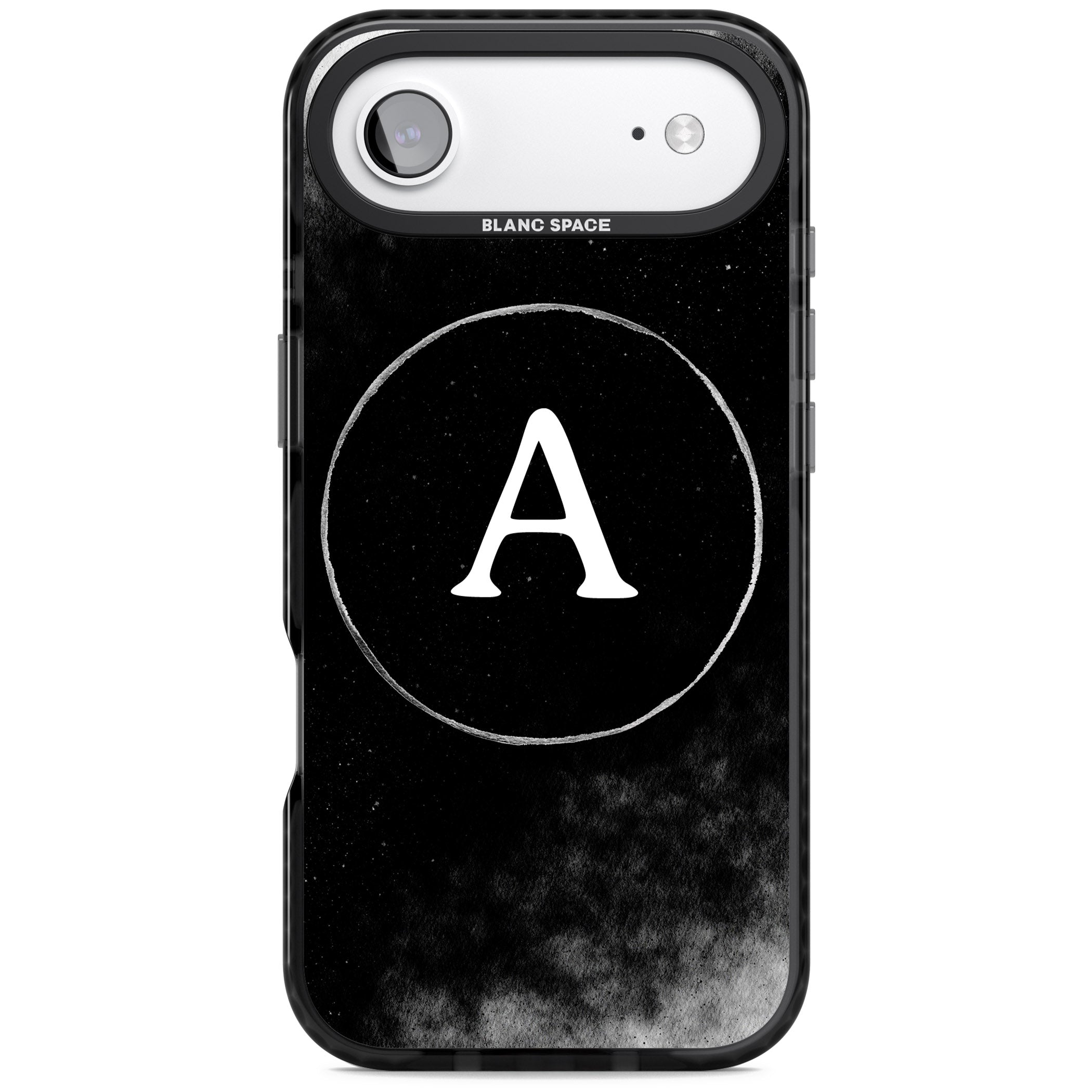 Personalised Monochrome Cosmic Monogram iPhone 17 Air Impact Pro Black Phone Case