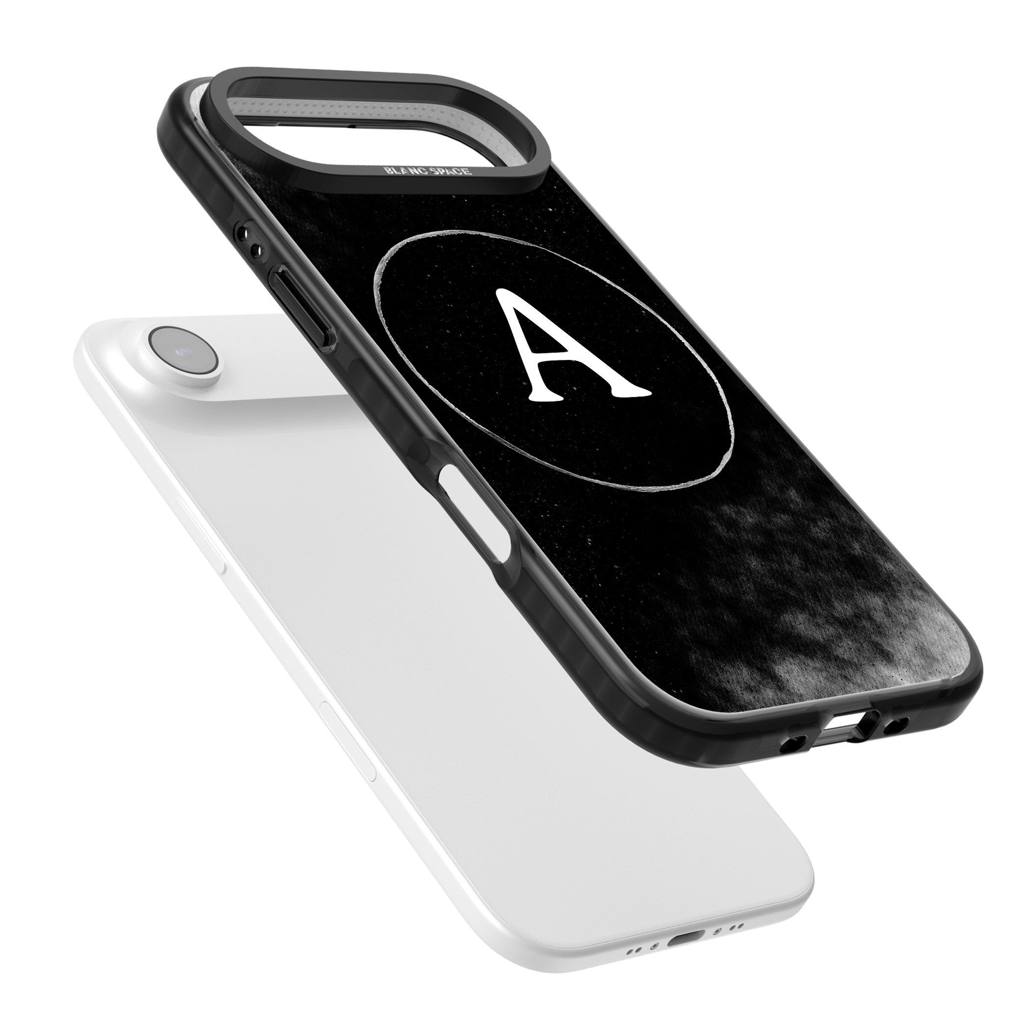 Personalised Monochrome Cosmic Monogram iPhone 17 Air Impact Pro Black Phone Case Colours