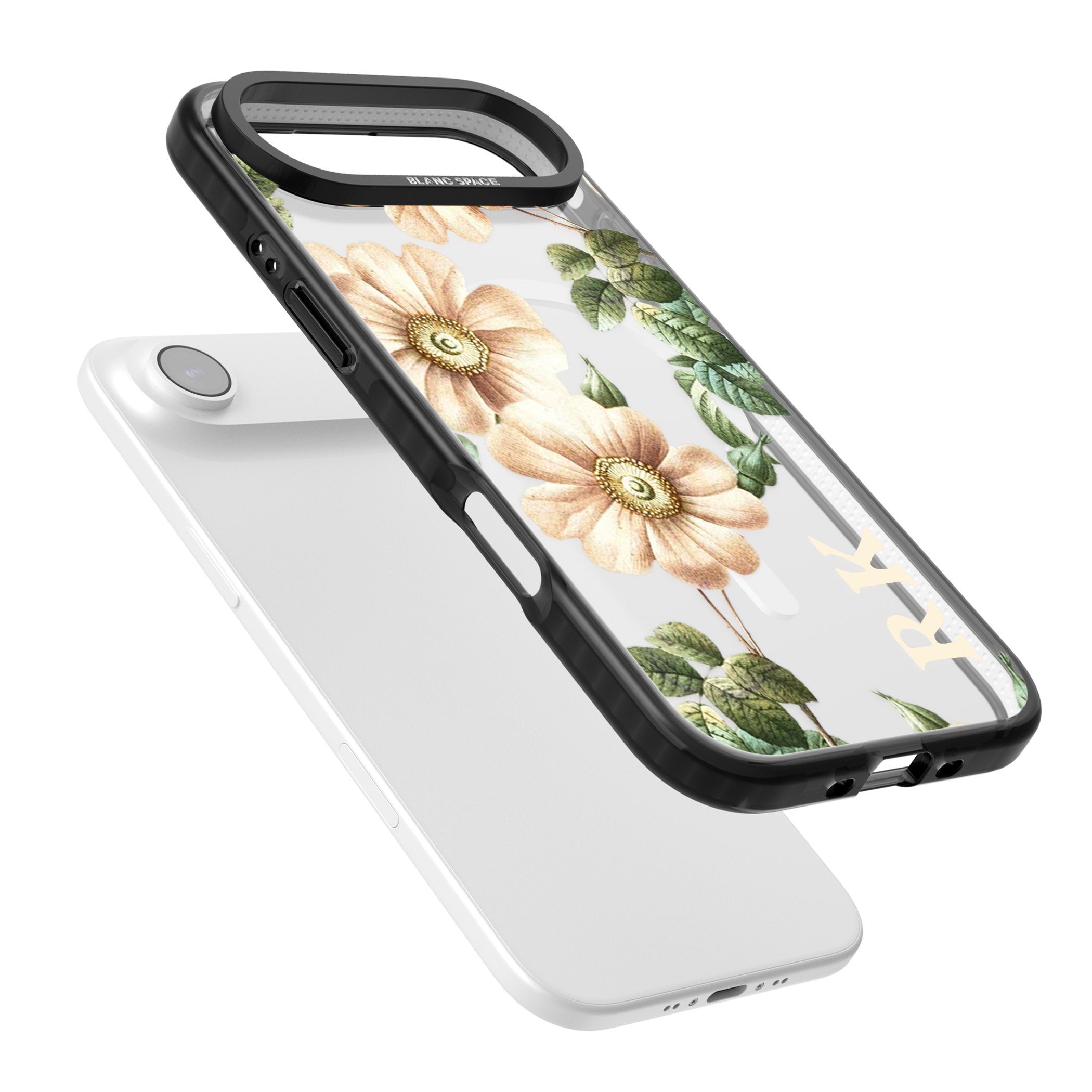 Personalised Vintage Floral Anemone iPhone 17 Air Impact Pro Black Phone Case Colours