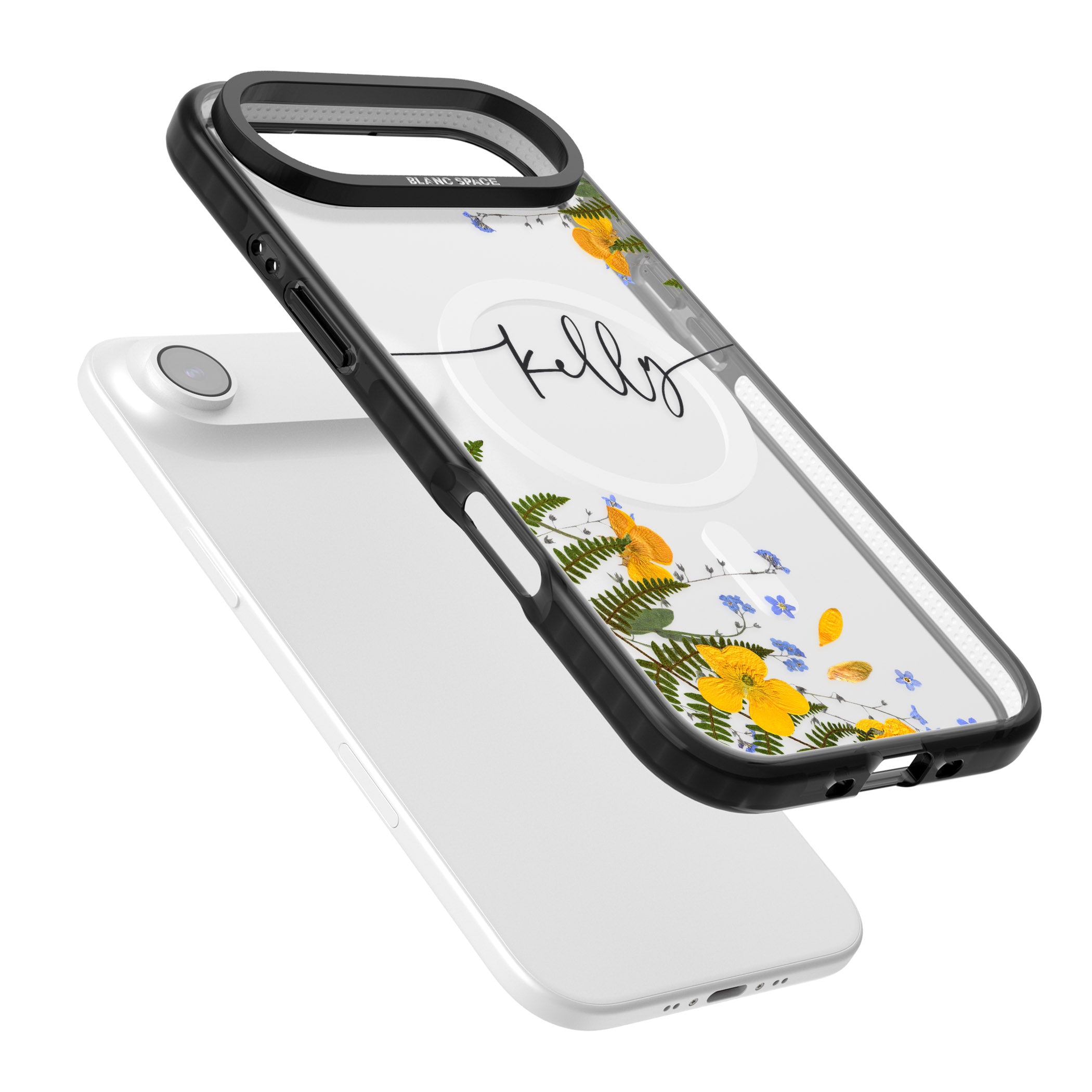 Personalised Ferns & Wildflowers iPhone 17 Air Impact Pro Black Phone Case Colours