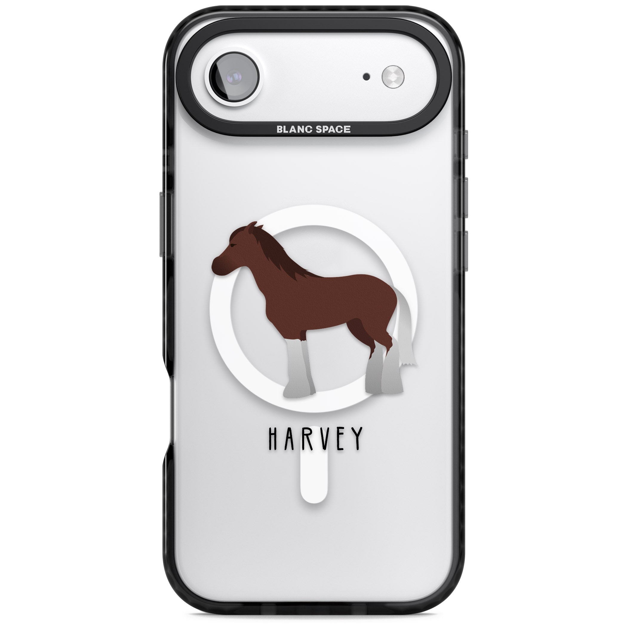 Personalised Brown Horse iPhone 17 Air Impact Pro Black Phone Case