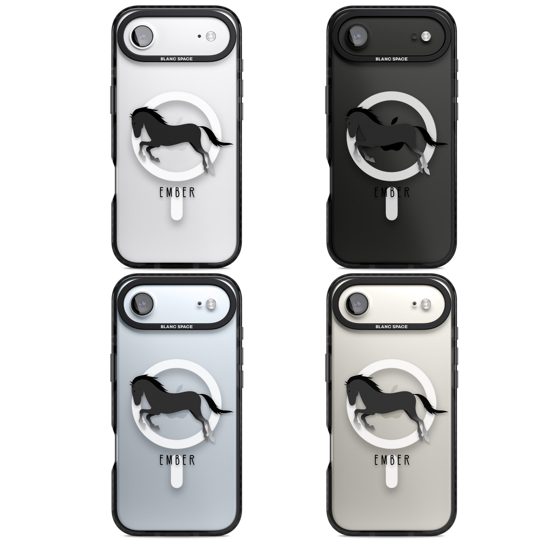 Personalised Black Horse iPhone 17 Air Impact Pro Black Phone Case APT Impact Protection