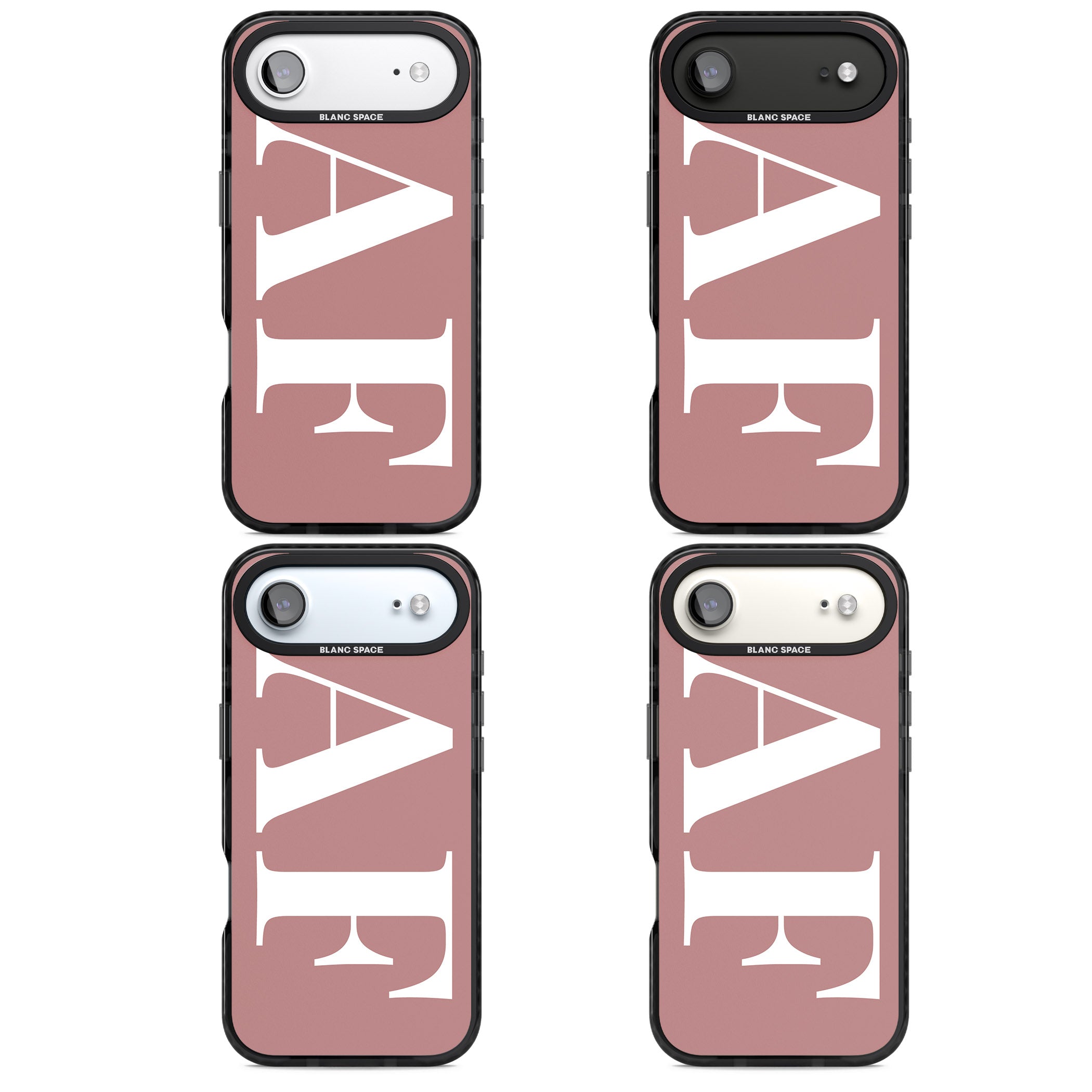 Personalised White & Rose Letters iPhone 17 Air Impact Pro Black Phone Case APT Impact Protection