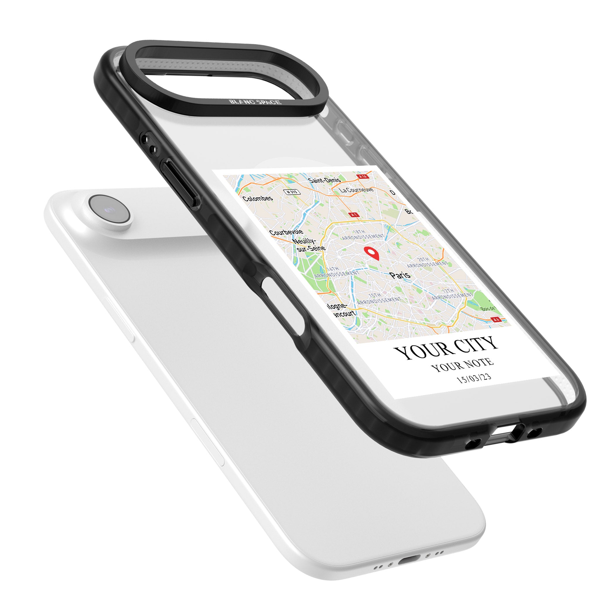 Personalised World Map iPhone 17 Air Impact Pro Black Phone Case Colours