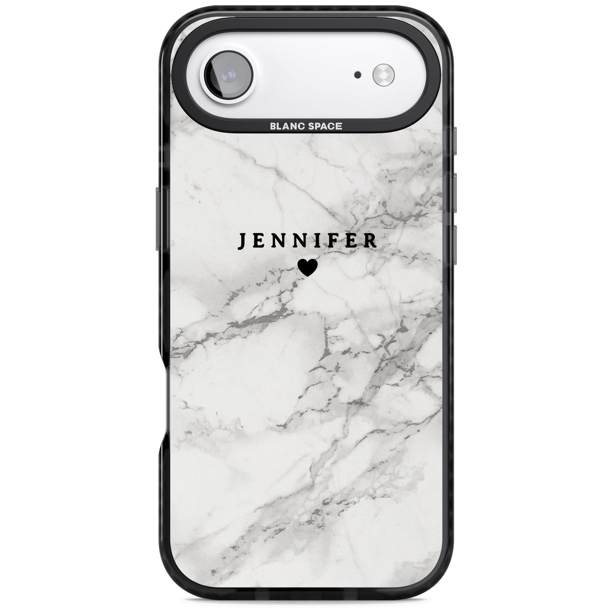 Personalised Classic Grey Marble iPhone 17 Air Impact Pro Black Phone Case